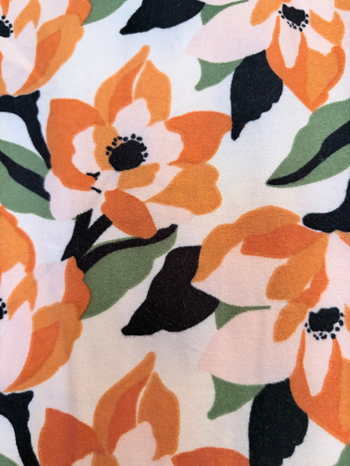 Orange Floral Print High Waist Leggings