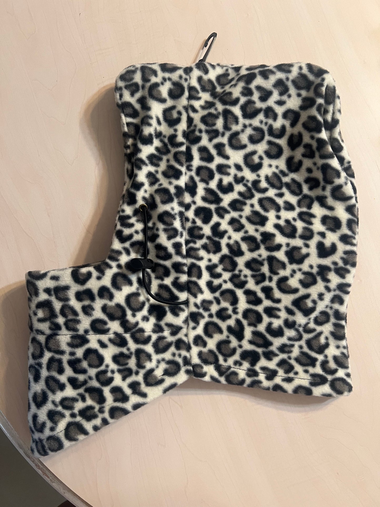 Leopard Print Fleece Hooded Neck Warmer