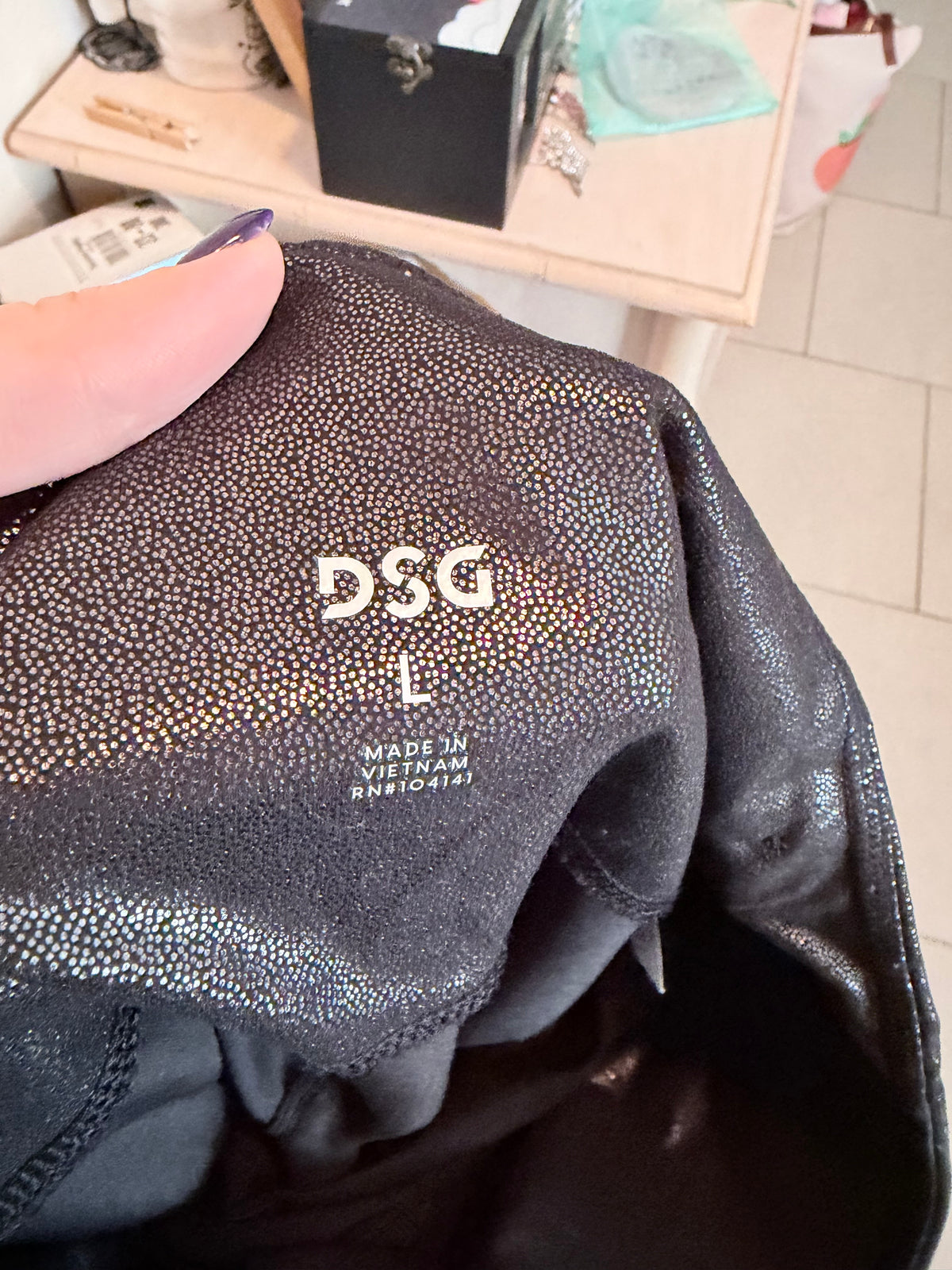 DSG Metallic Black Shimmer Sports Bra & Leggings Set Size L