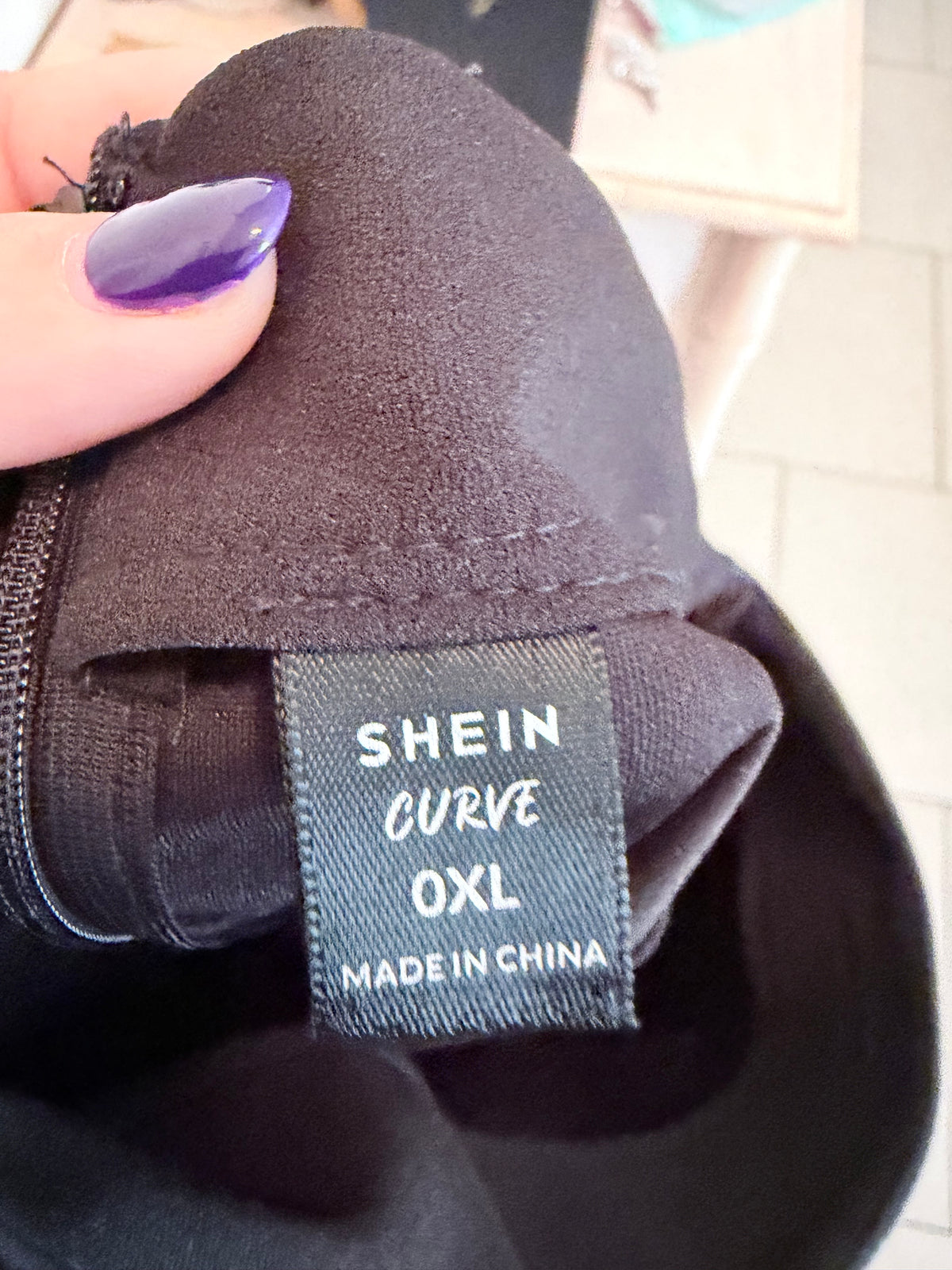 SHEIN Curve Black Faux Faux Leather Fringe Mini Skirt Size 0XL