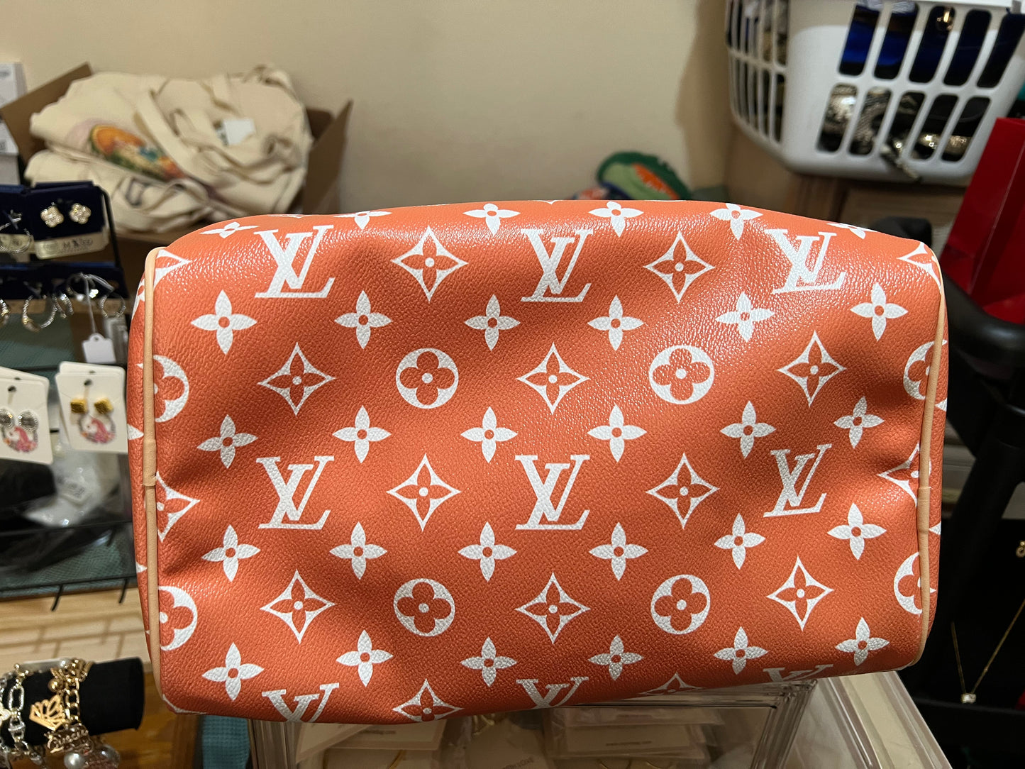 Burnt Orange Oval Bag with Wallet