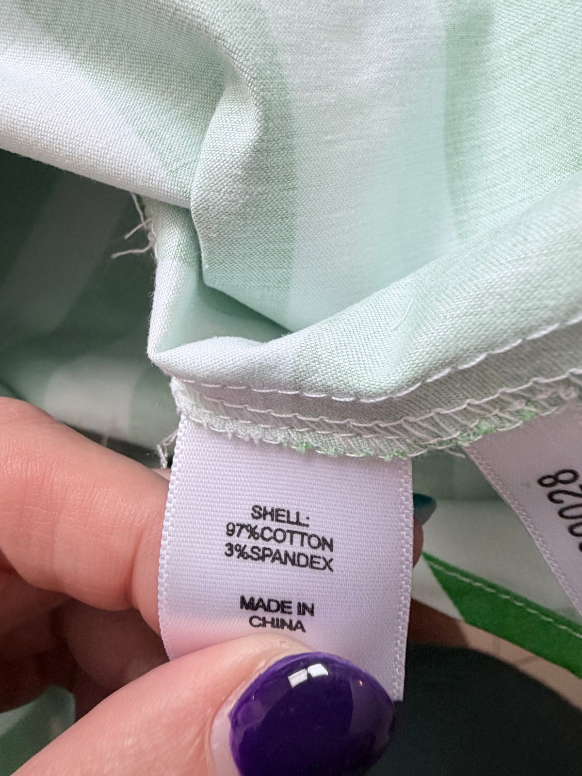 New York & Company Green White Striped Tie Waist A-Line Midi Skirt Size Large NWT
