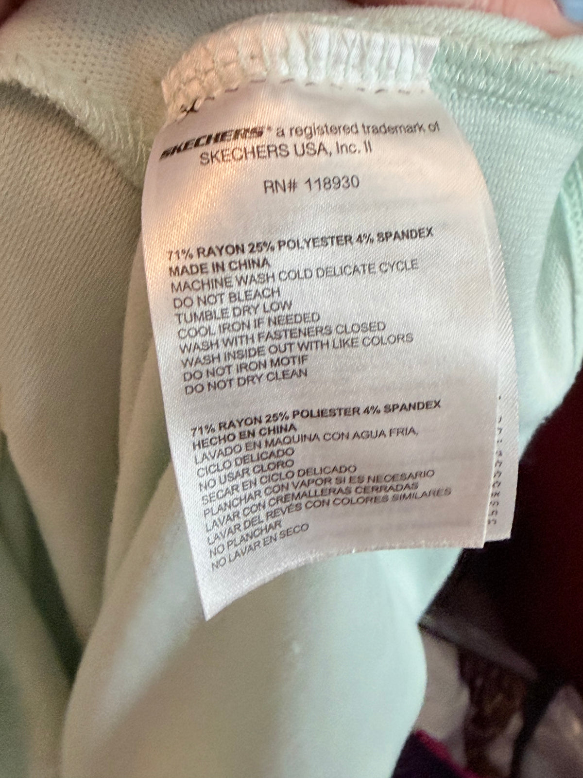 Skechers Mint Green Short Sleeve Twist Front T-Shirt Size Medium