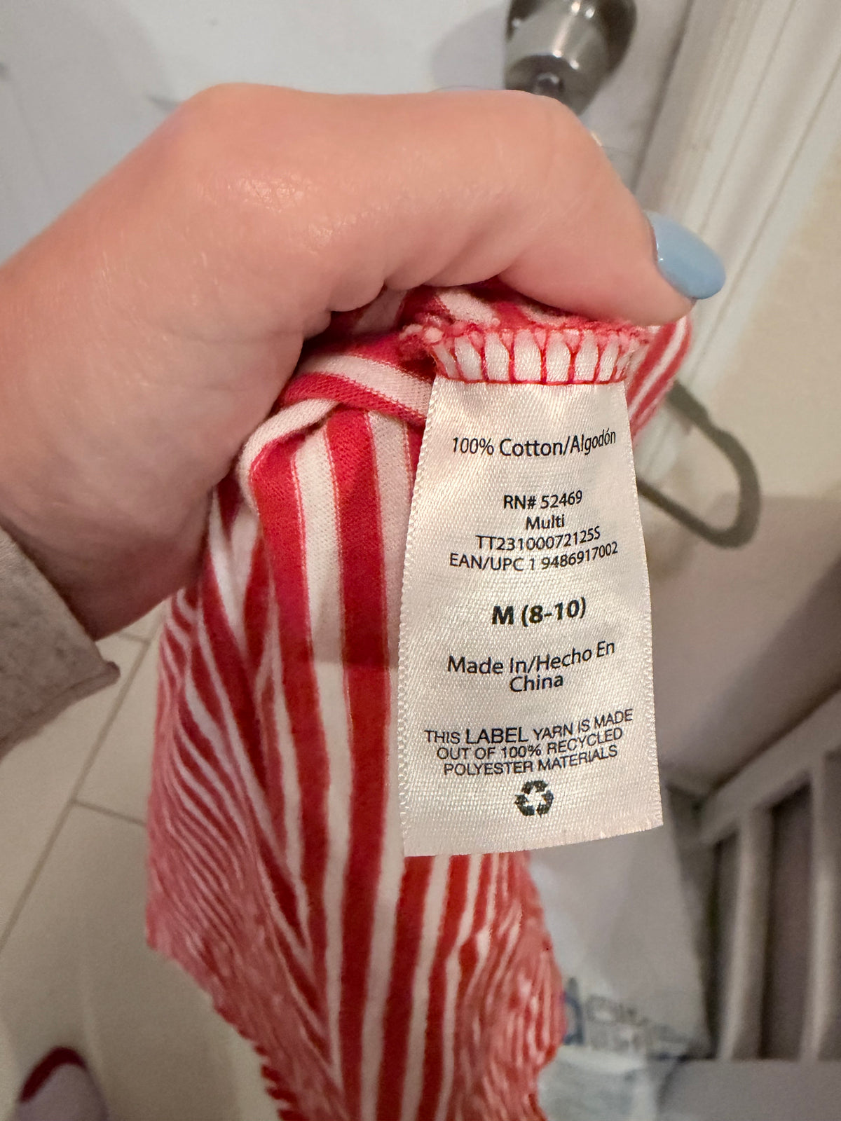 Time and Tru Red White Striped Sleeveless Henley Maxi Dress Size Medium