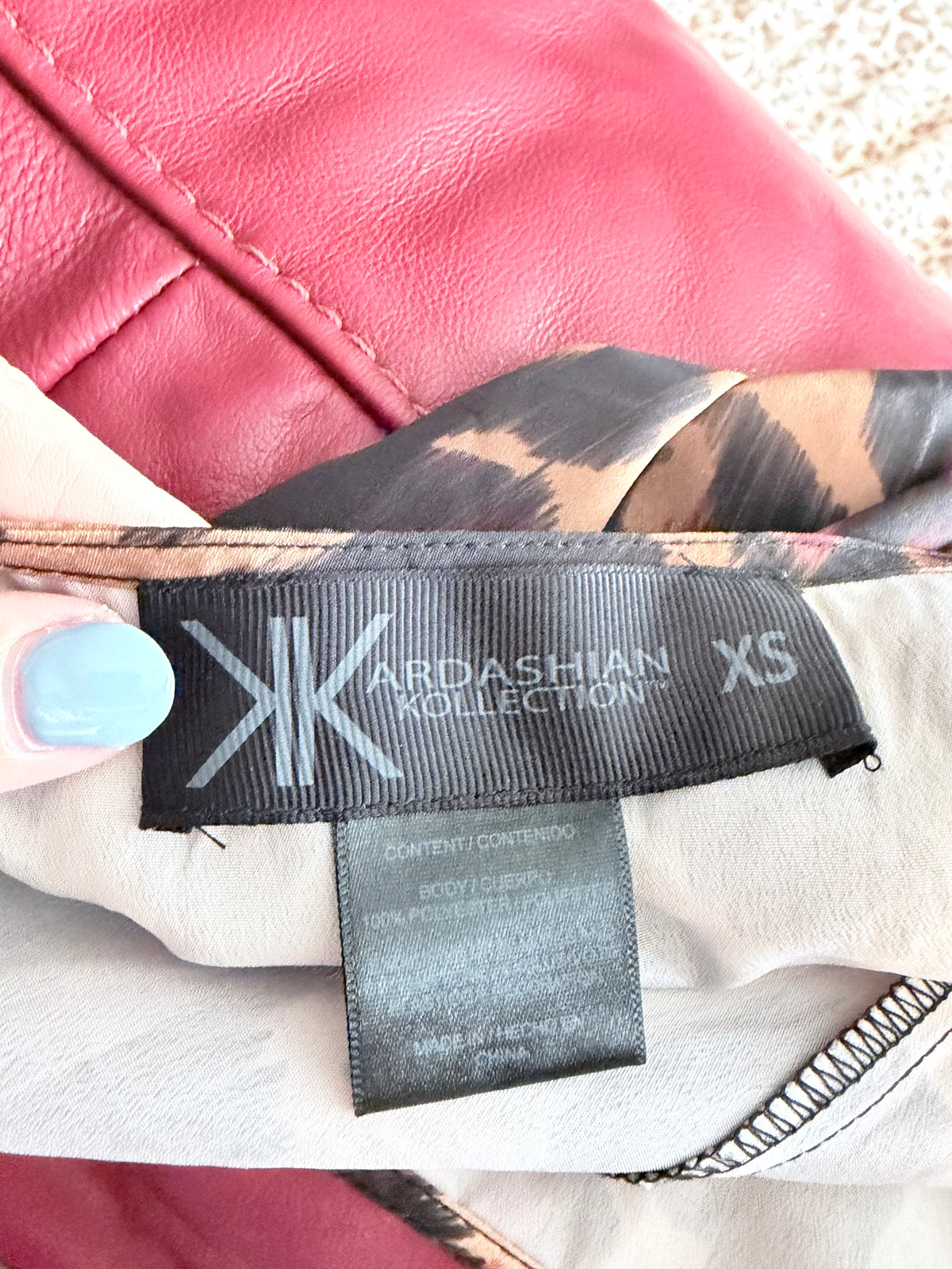 Kardashian Kollection Leopard Print Spaghetti Strap Cami Tank Top Size XS