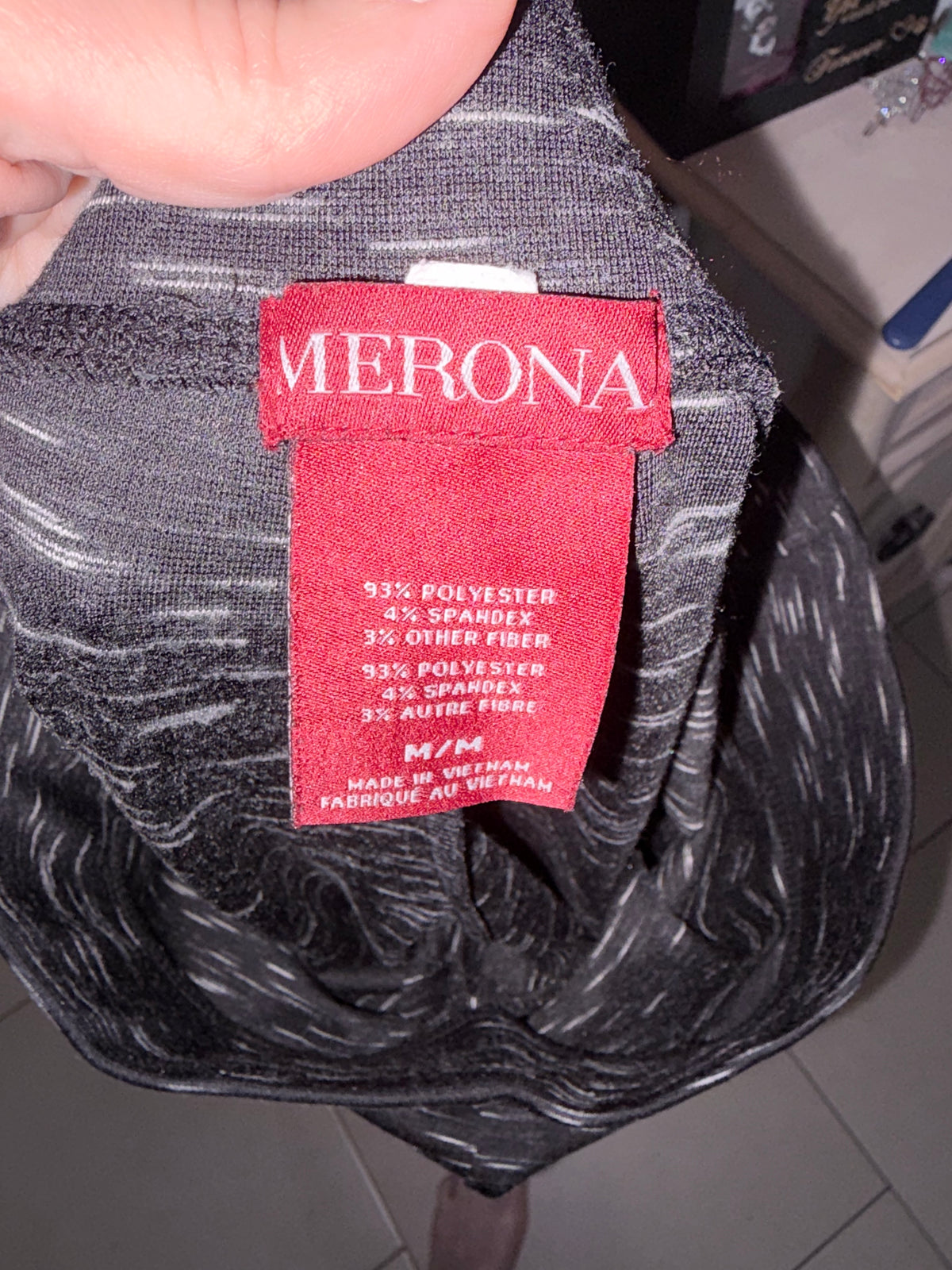 Merona Black Gray Space Dye 2 Piece Lounge Set M