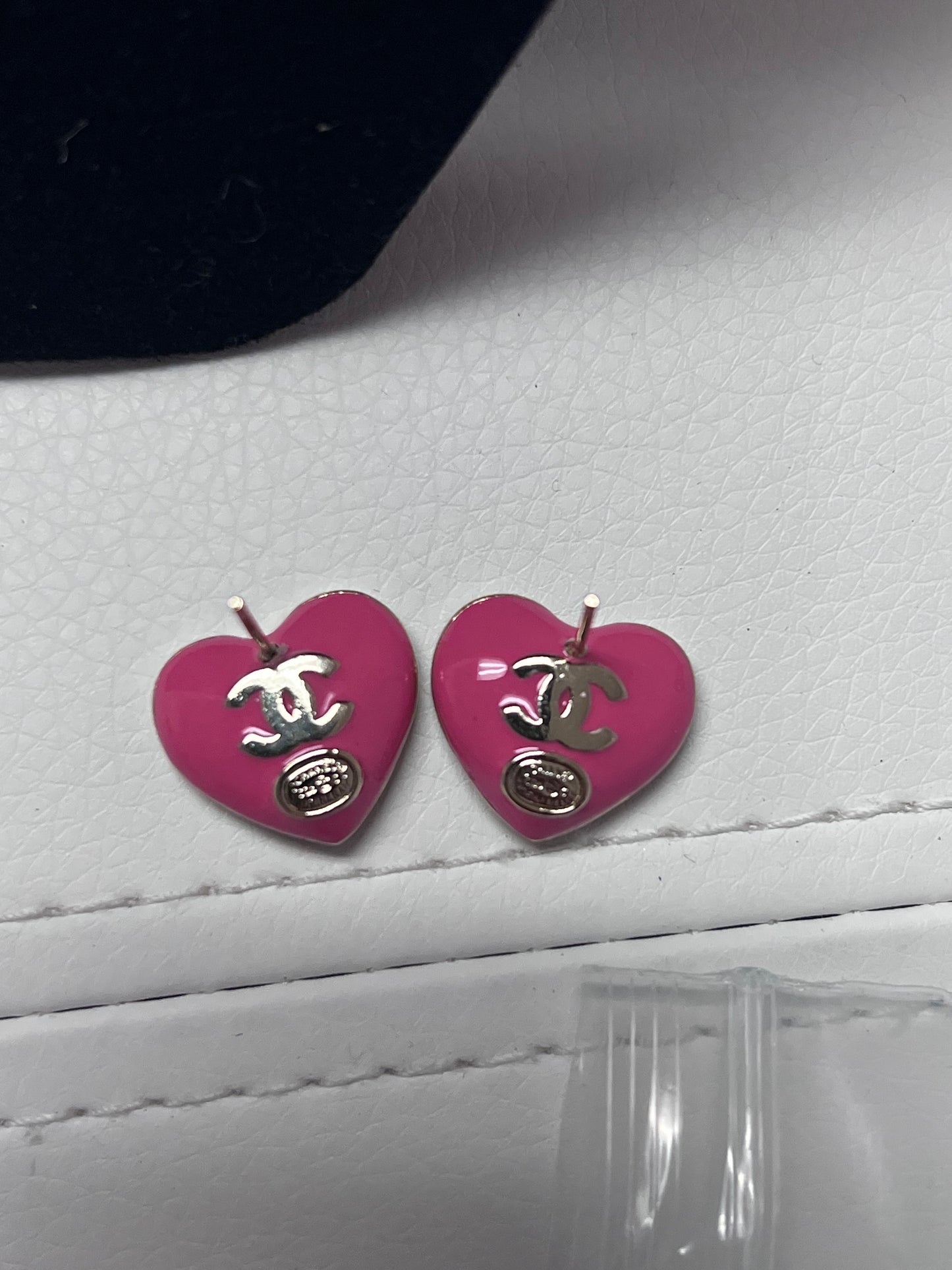 Pink Heart Stud Earrings