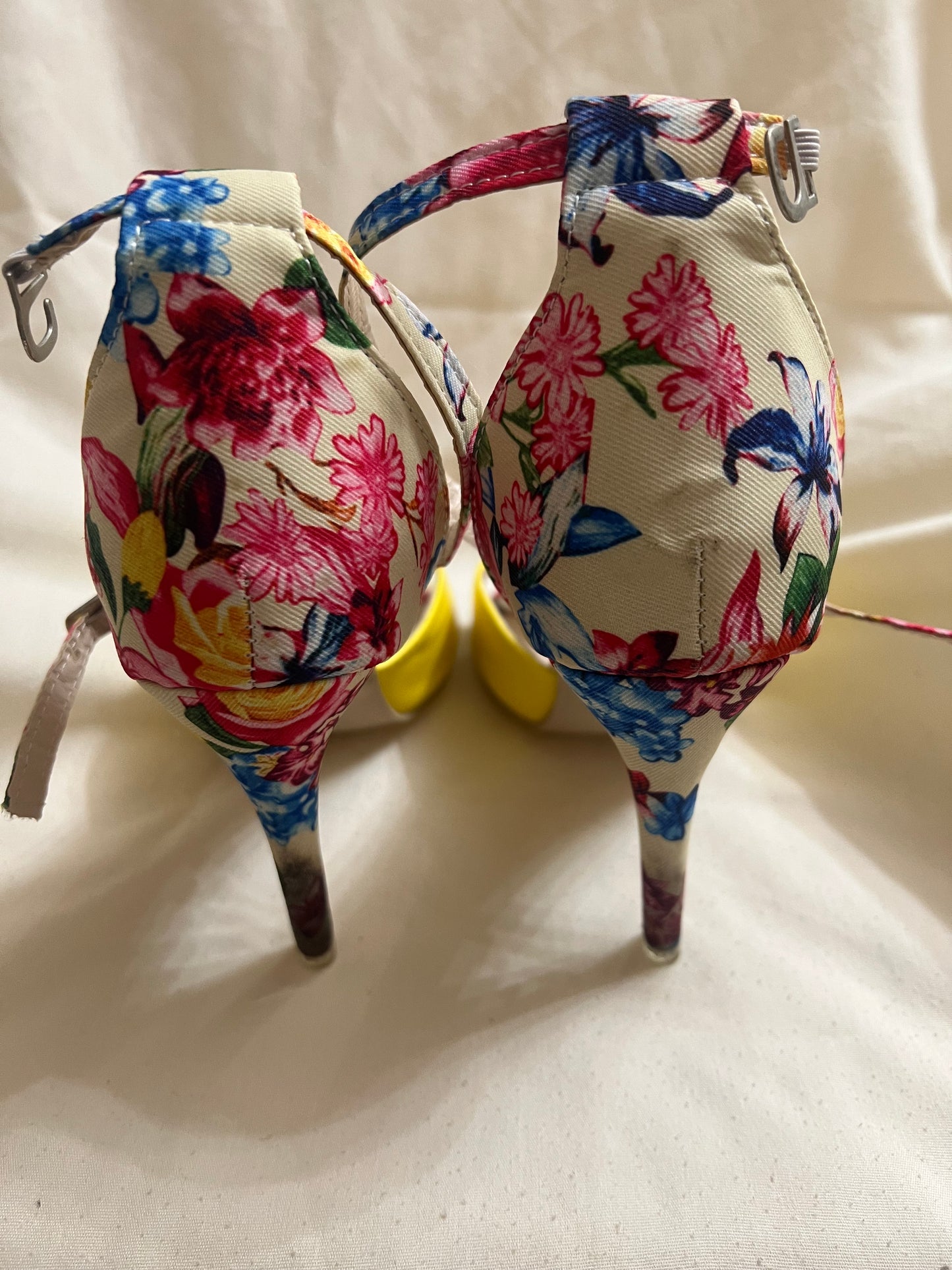Yellow Floral Women's High Heels