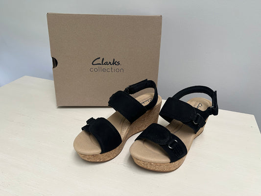 Clarks Collection Women's Suede Wedge Sandals – Size 6.5