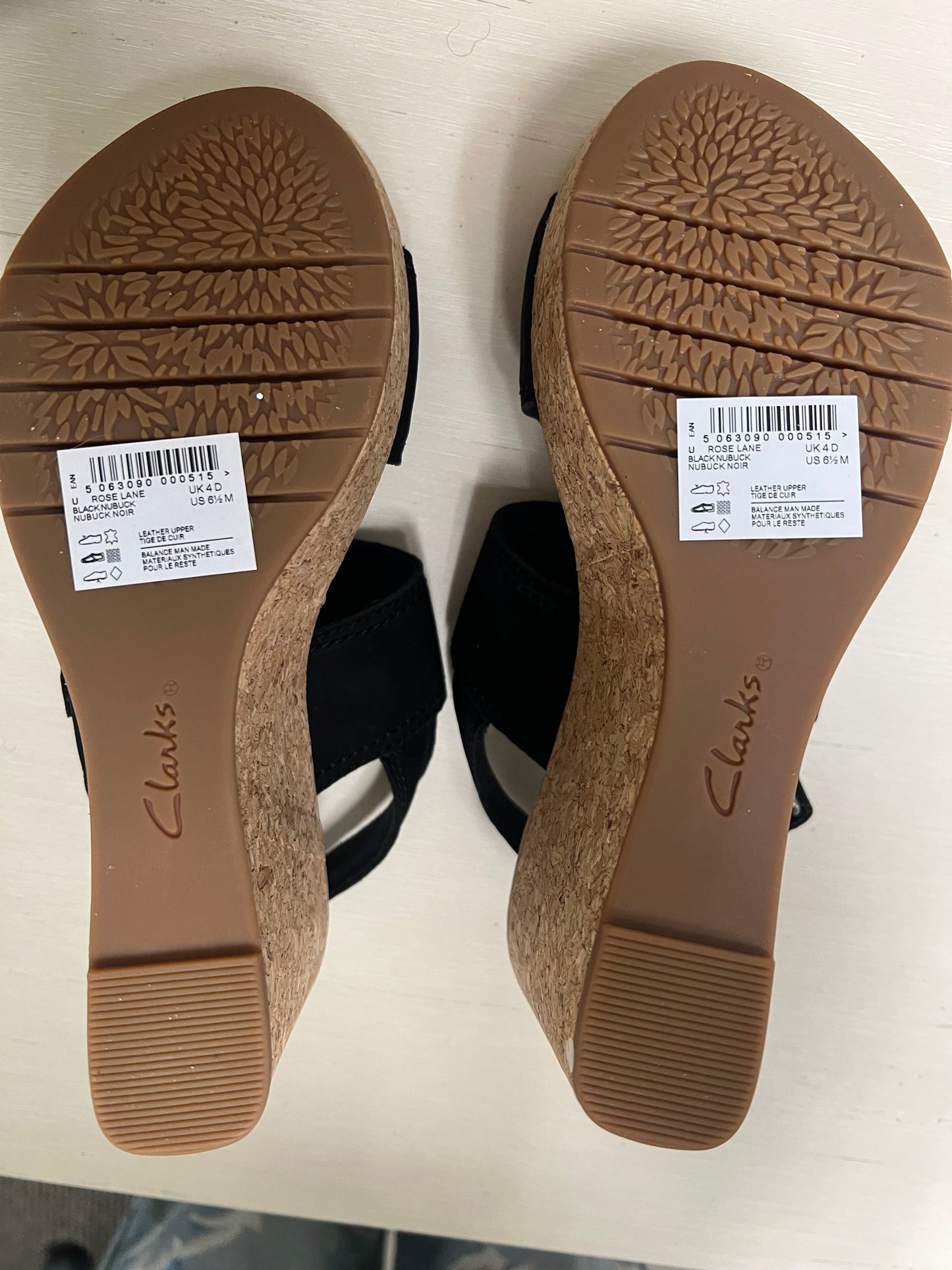 Clarks Collection Women's Suede Wedge Sandals – Size 6.5