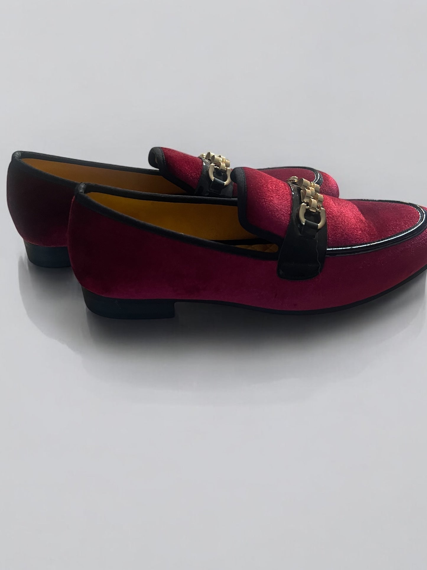 Burgundy Red Faux Suede Men's Loafers
