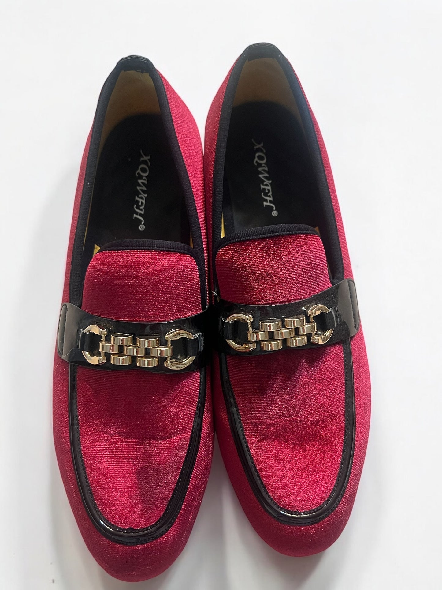 Burgundy Red Faux Suede Men's Loafers