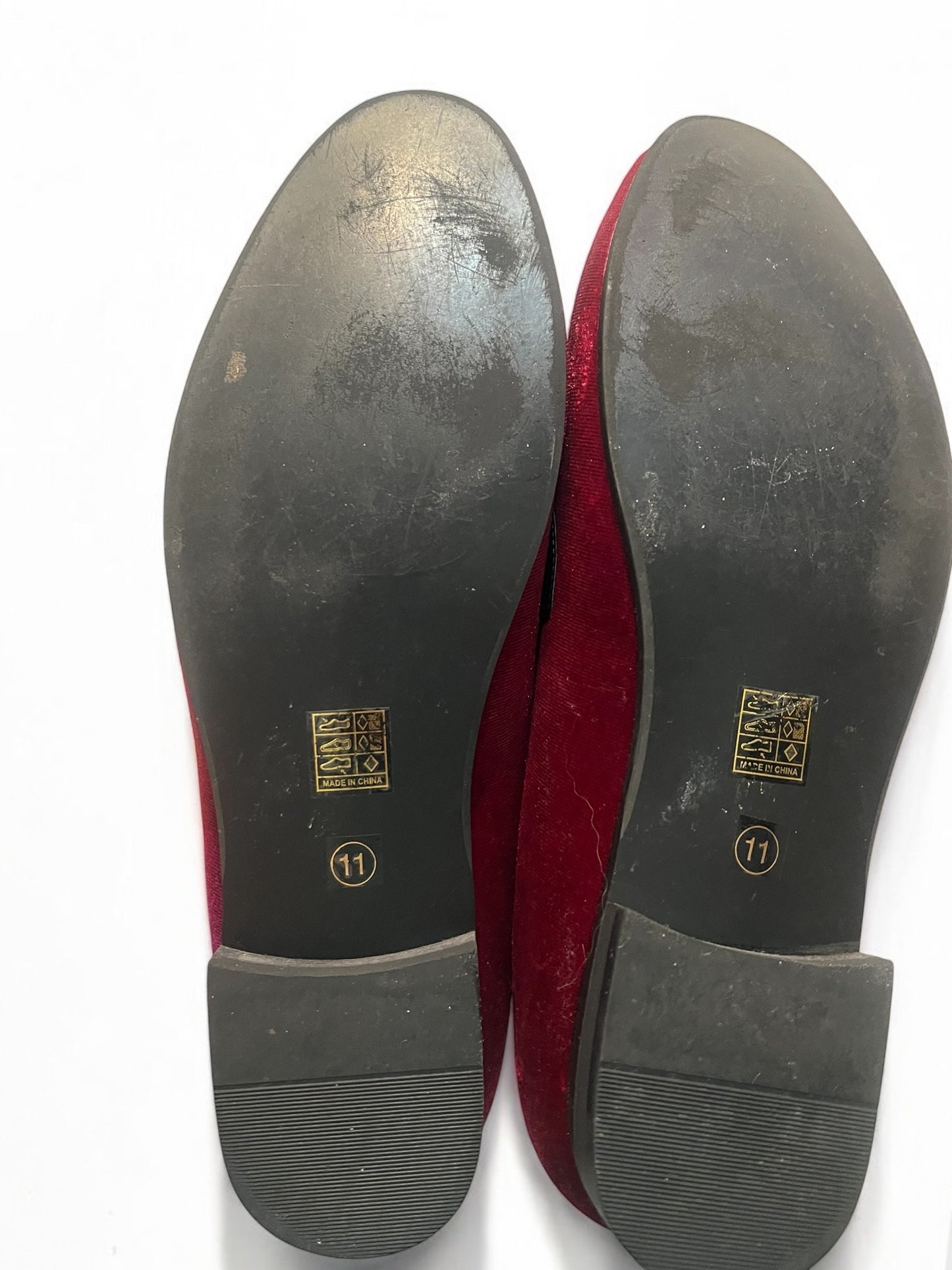Burgundy Red Faux Suede Men's Loafers