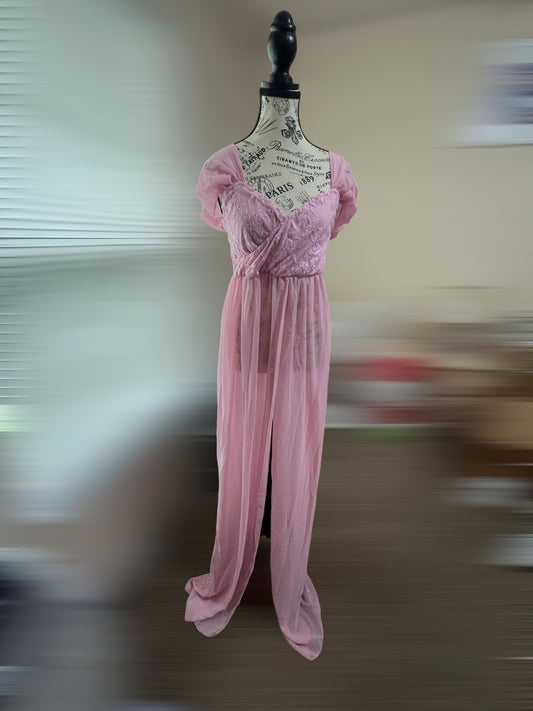 Maternity Dress-Pink, Size Large