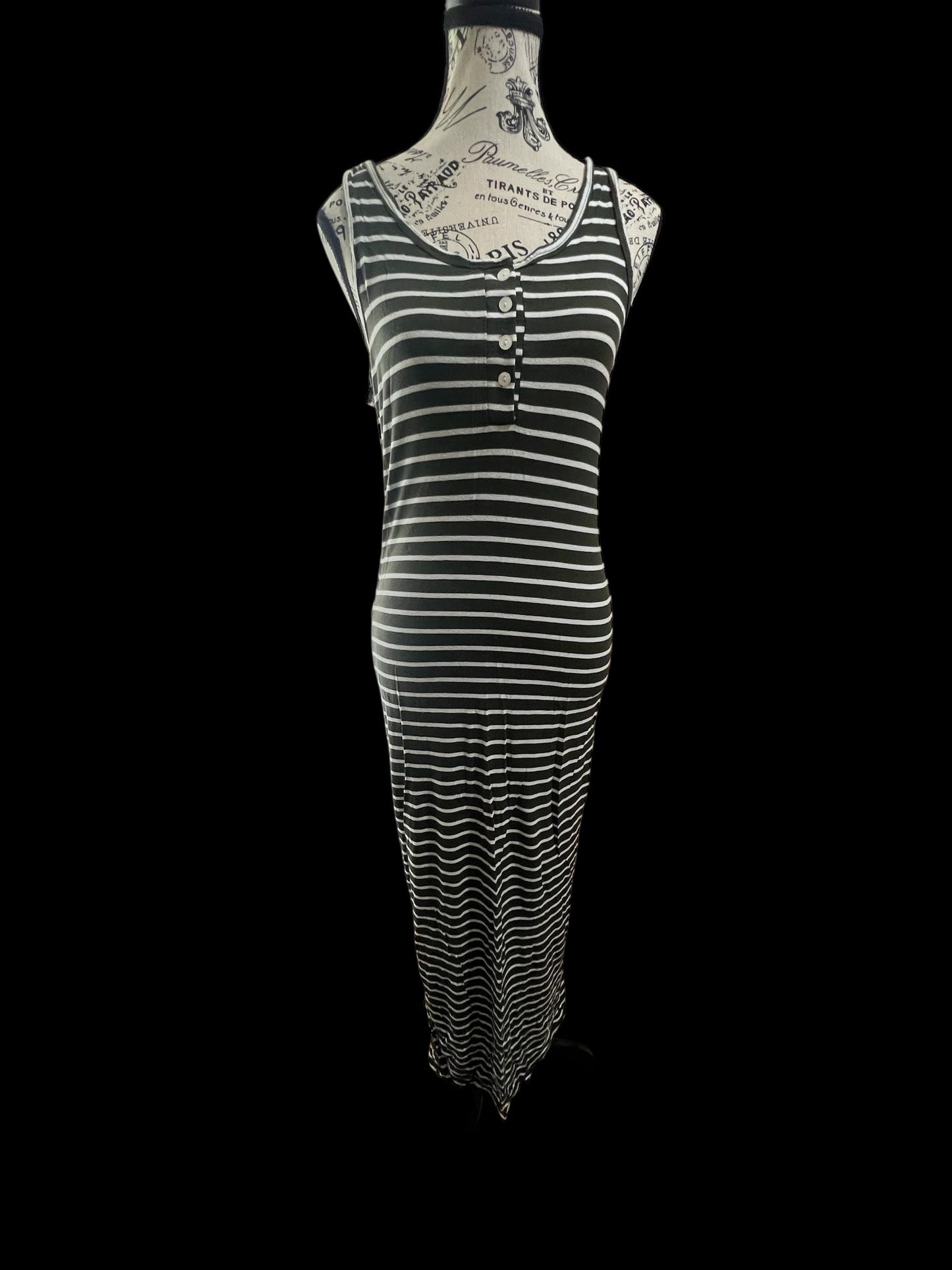 Black/White Striped Dress-Size Large