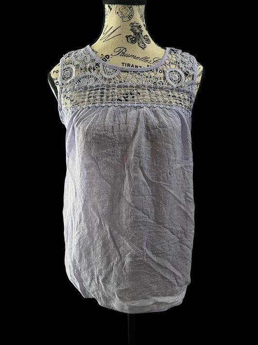 Lavender Crotchet Tank Top-Size Medium