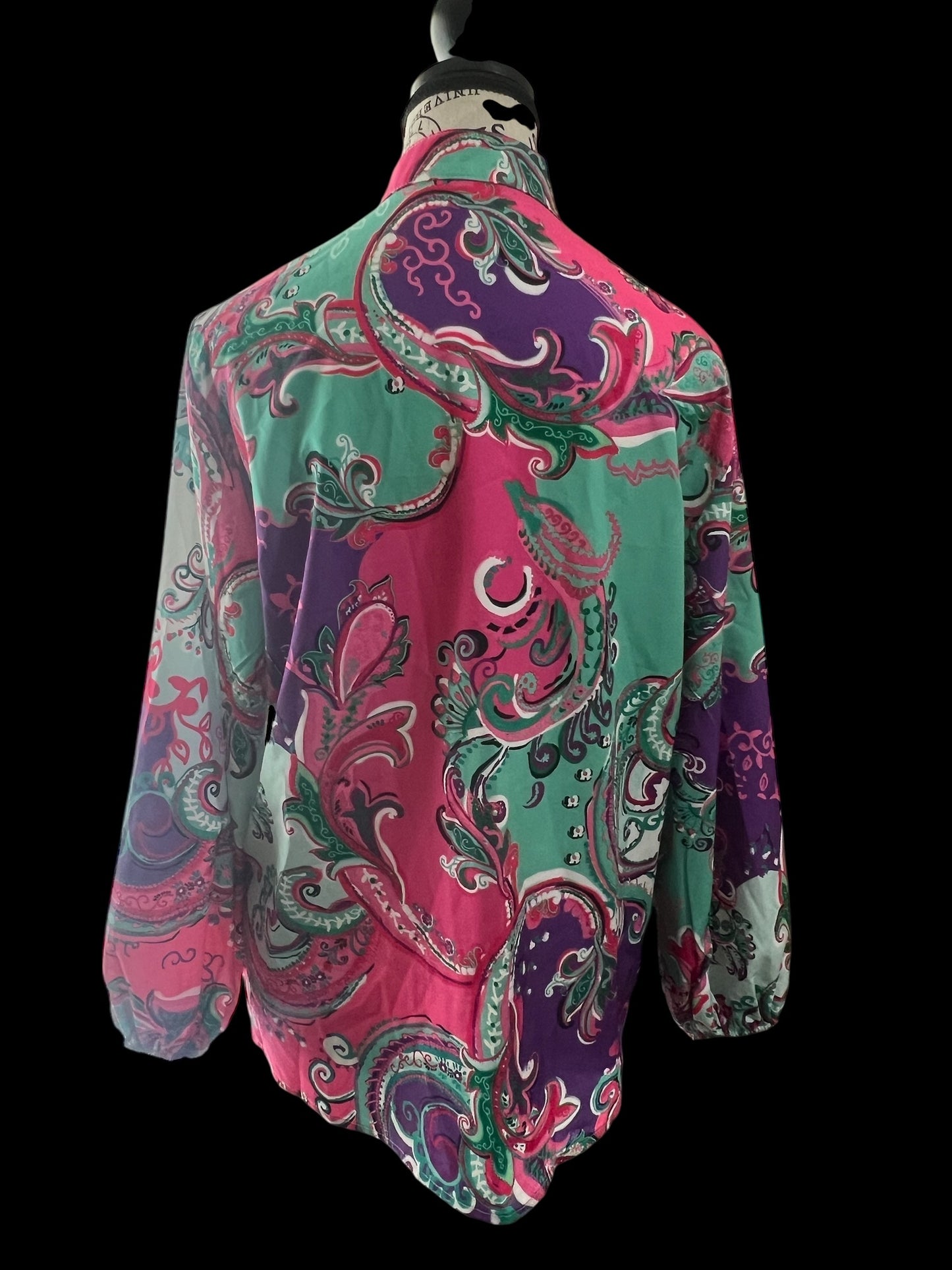 Vibrant Button Down Paisley Top