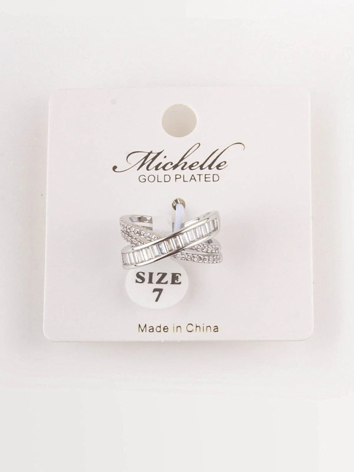 White Gold Plated Stone Ring