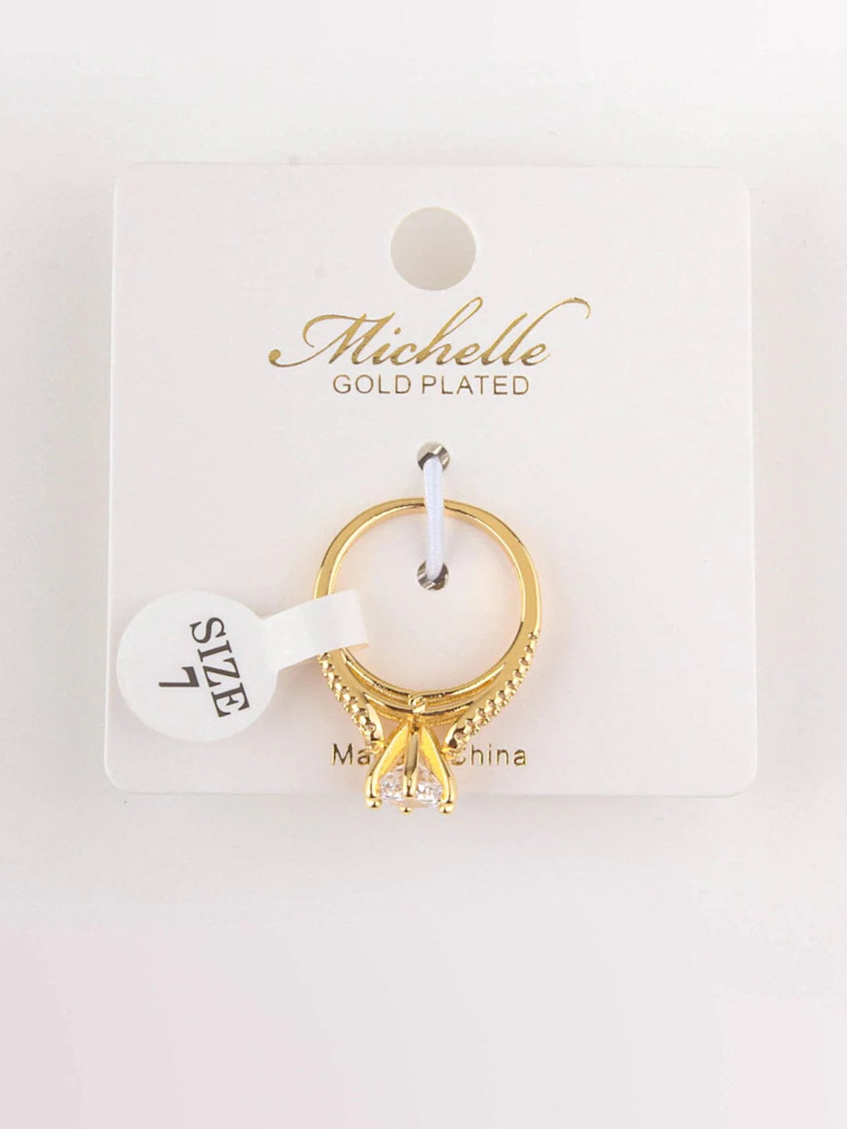 Gold Plated Single Stone Ring