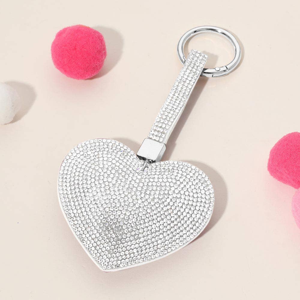 Bling Studded Heart keychain / Bag Charm