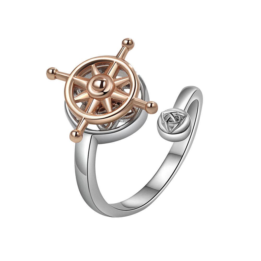 Rudder Compass Anxiety Fidget Spinner Ring