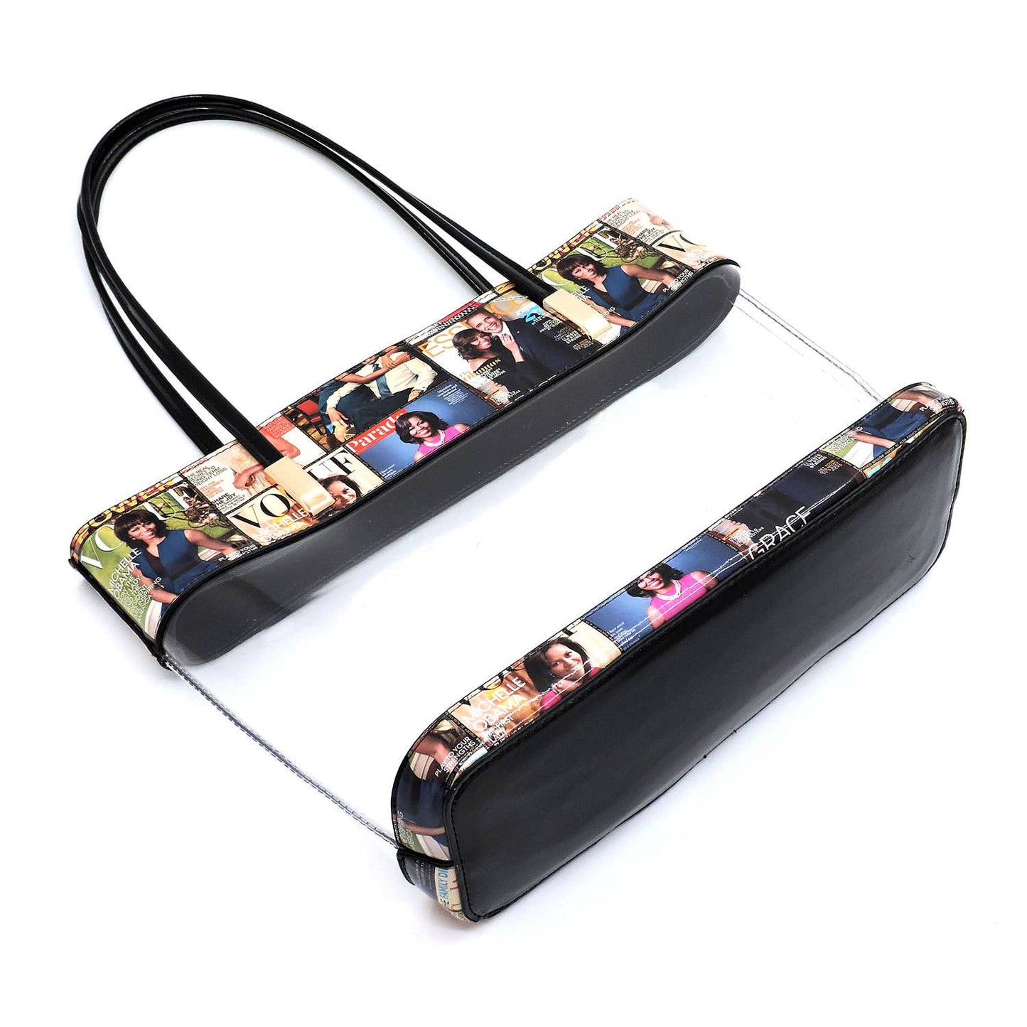 Magazine Cover Collage See Thru 3-in-1 Tote Set