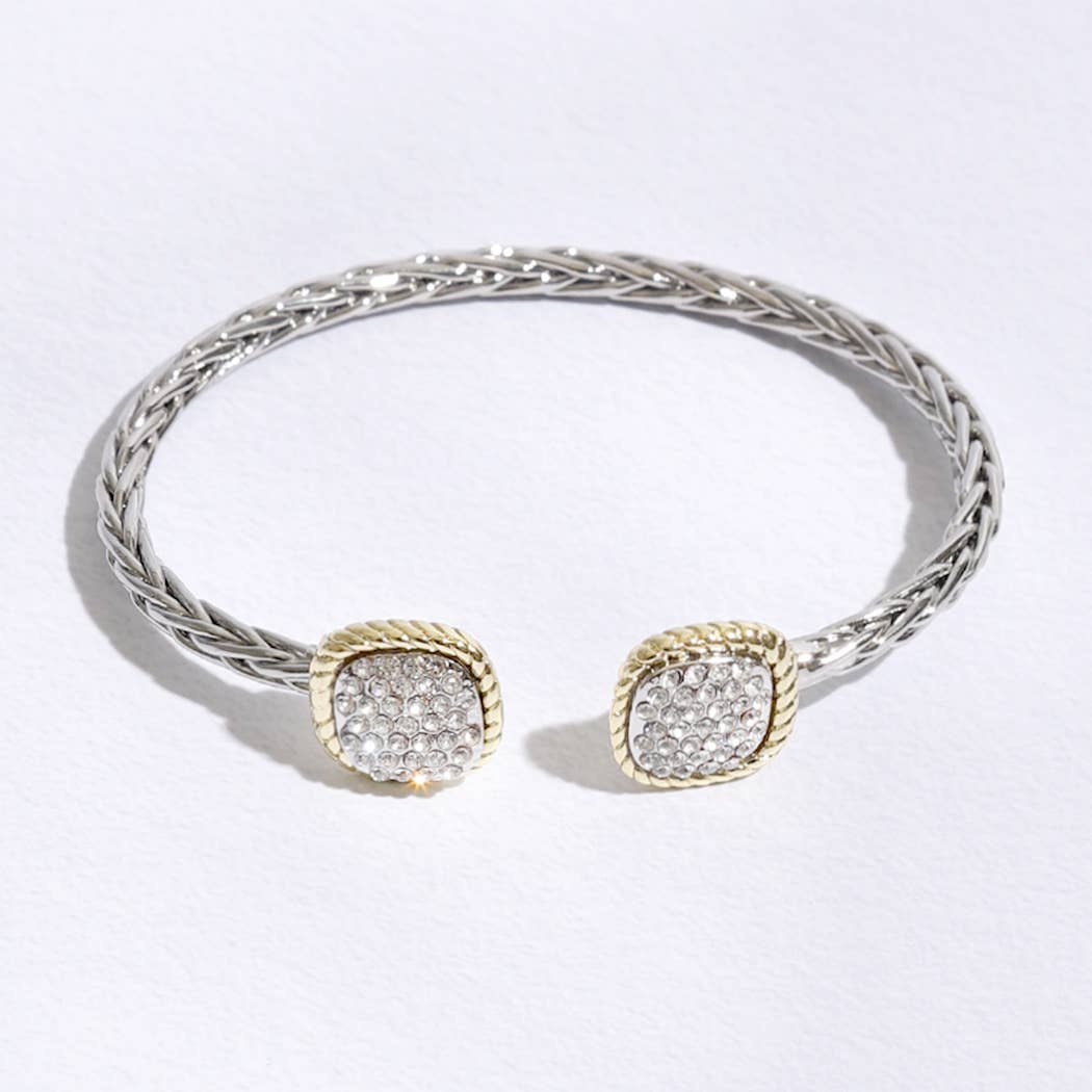 Square Edge Designed Braided Bangle Bracelet