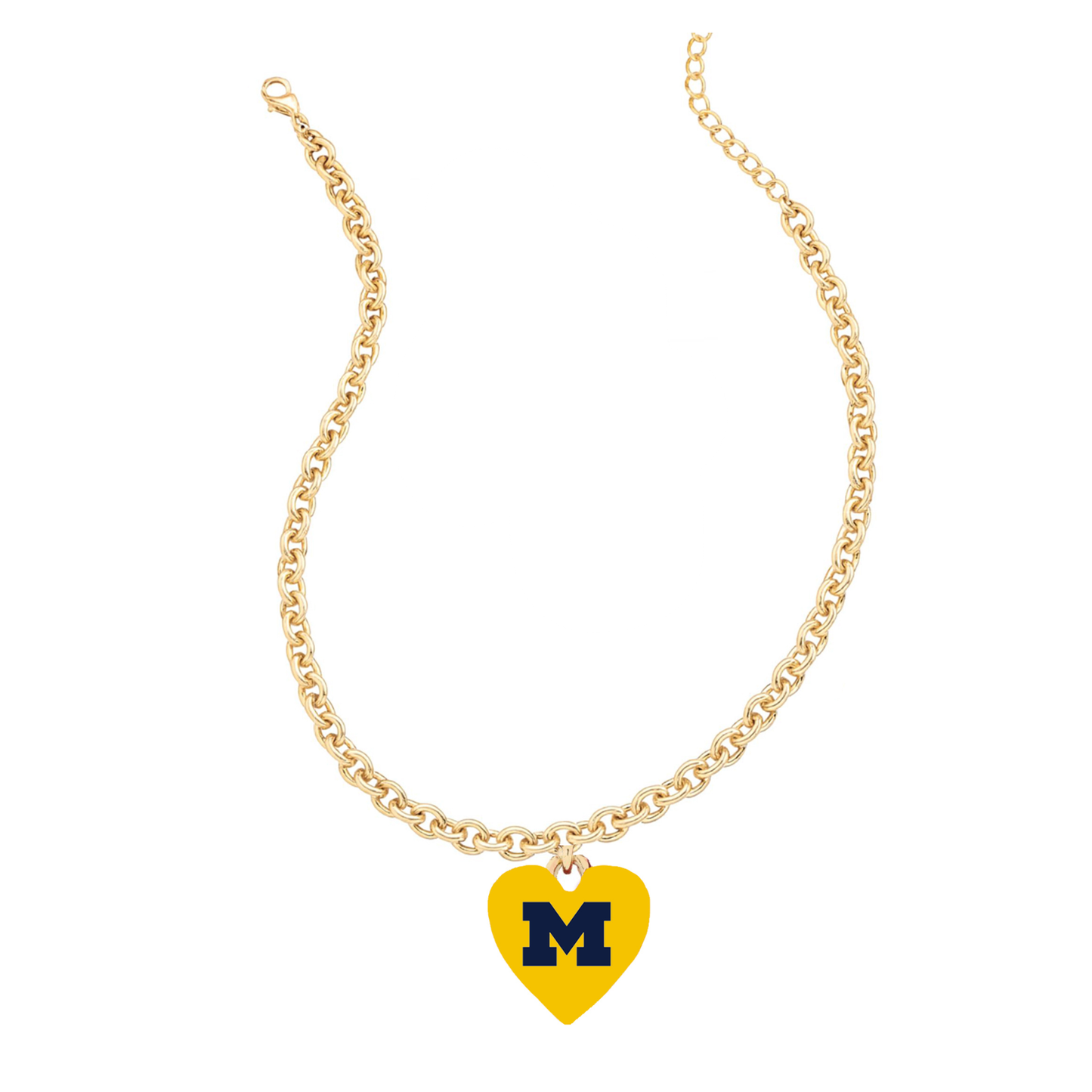 Michigan Wolverines Heart Pendant Necklace