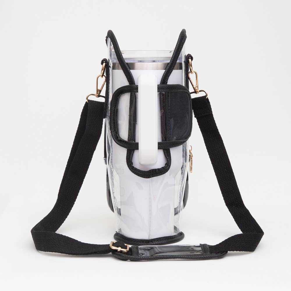 Transparent Tumbler Carrier Holder Crossbody Bag