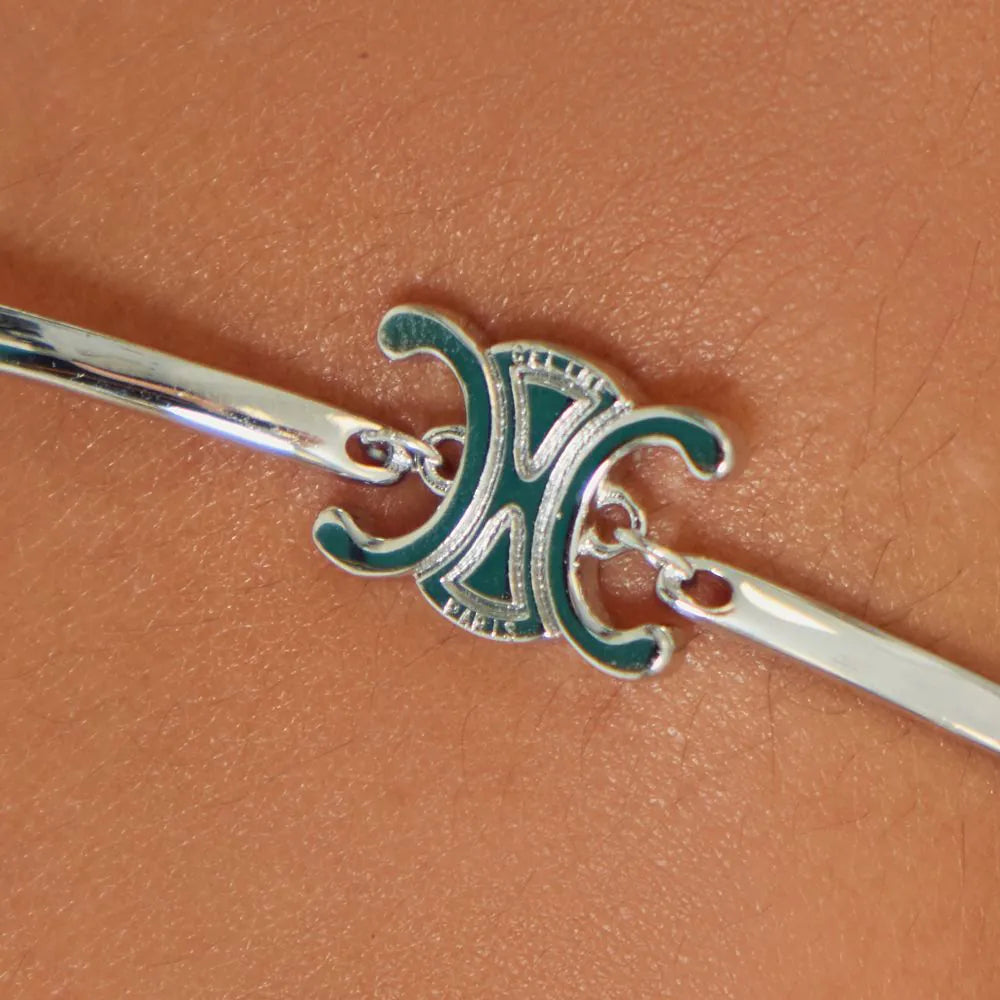 Logo Detail Clasp Fastening Bracelet