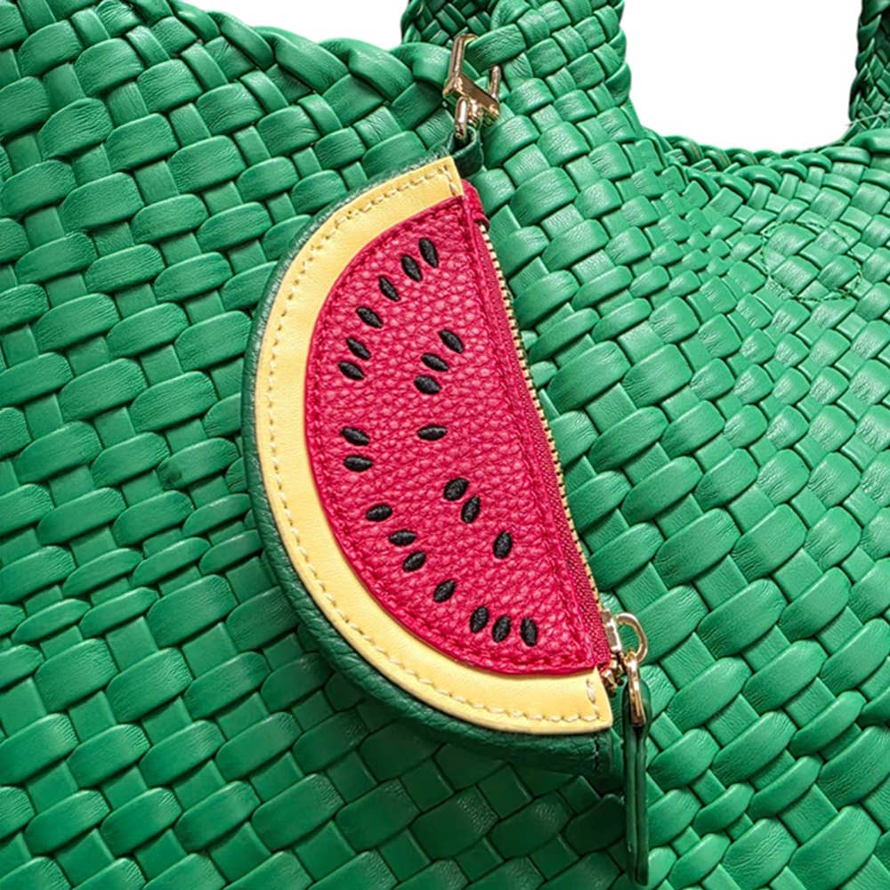 Faux Leather Watermelon Keychain / Bag Charm / Coin Purse