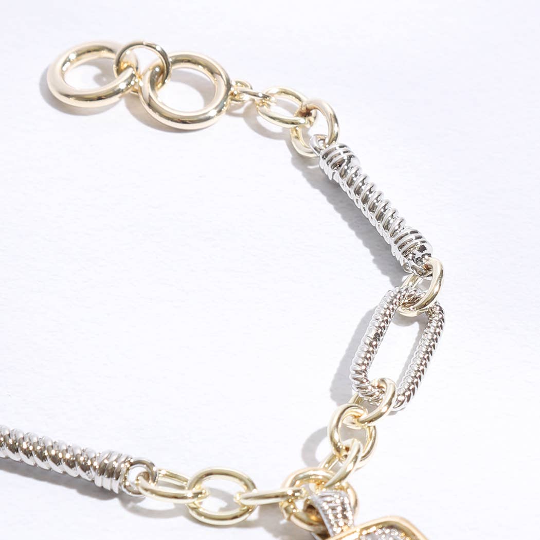 Square 2T Link Chain Bracelet
