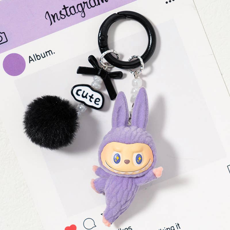 New Mini Yoga Labubu Keychain – Cute Figure & Bag Charm