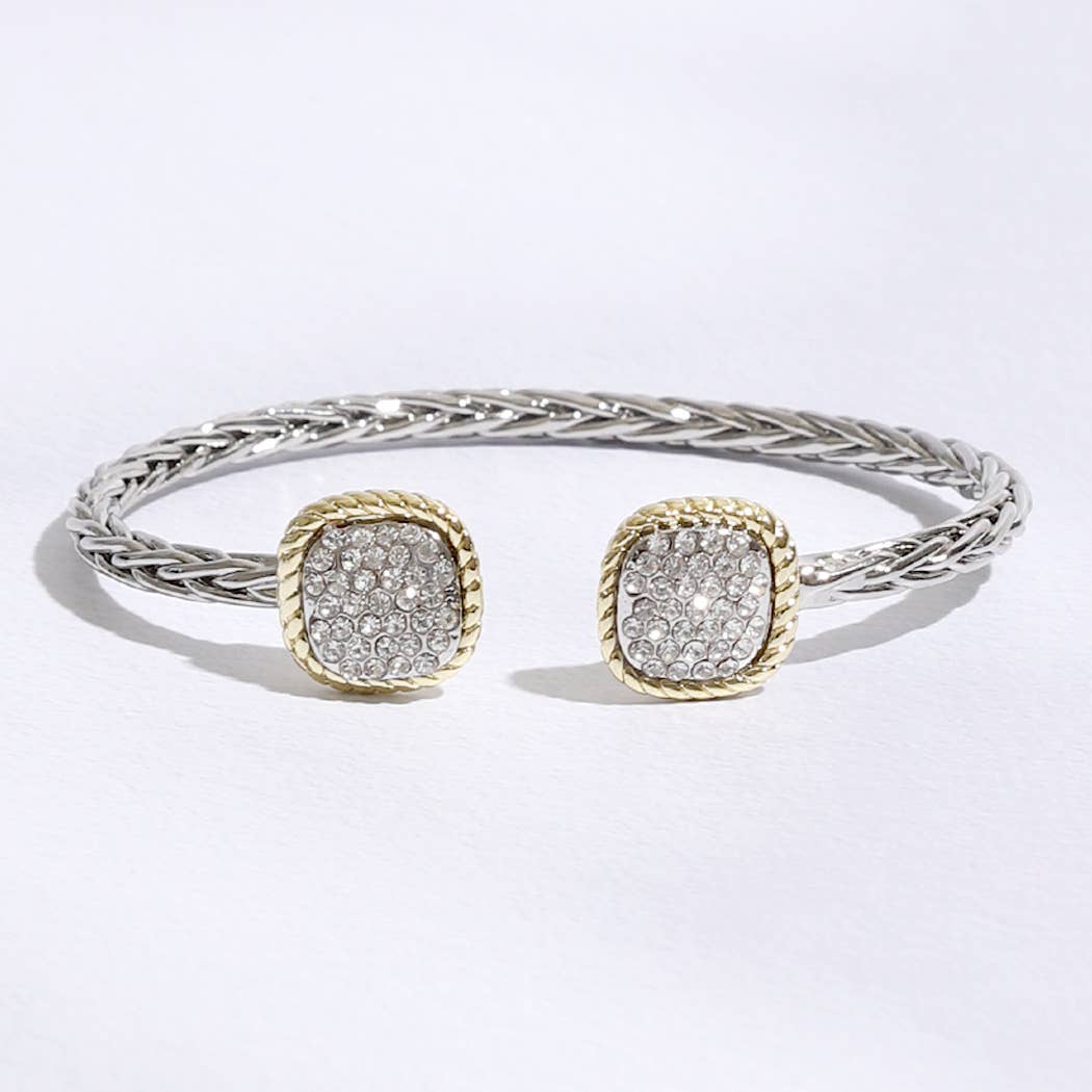 Square Edge Designed Braided Bangle Bracelet