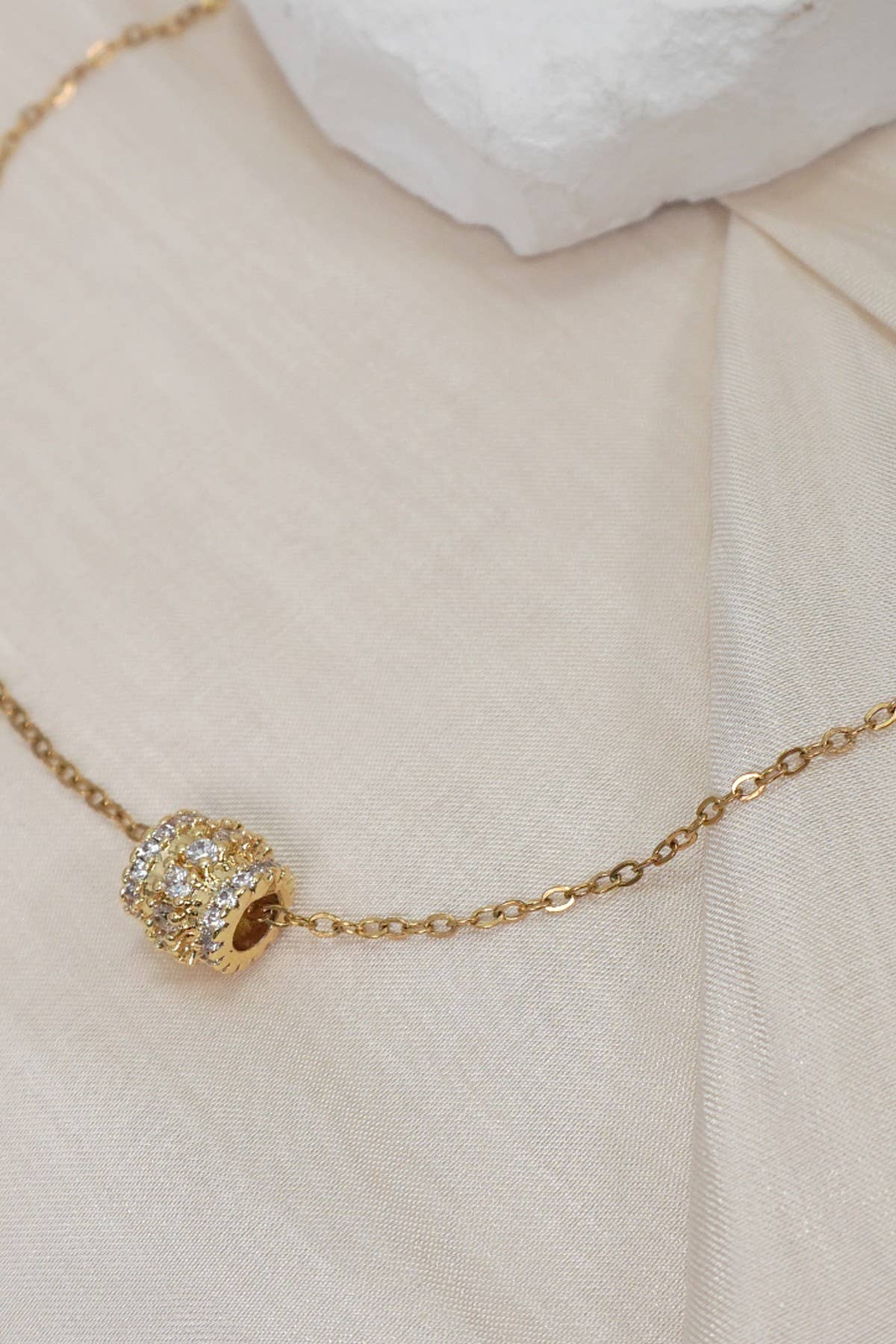 18K STAINLESS STEEL TARNISH FREE BARREL NECKLACE