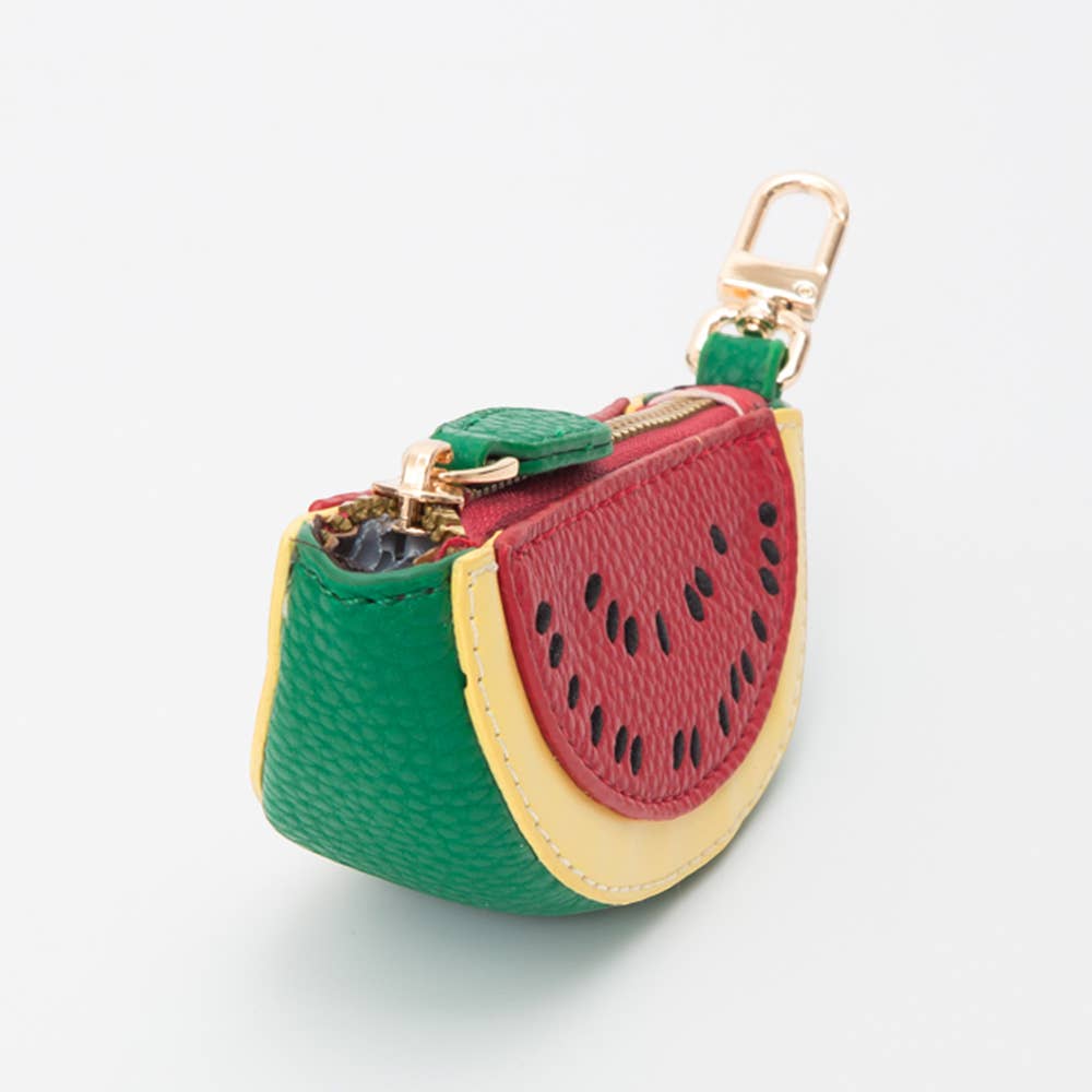 Faux Leather Watermelon Keychain / Bag Charm / Coin Purse