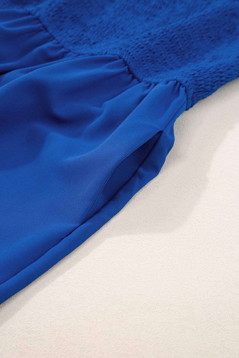 Royal Blue Spaghetti Straps Smocked Ruffled Wide Leg Jumpsuit