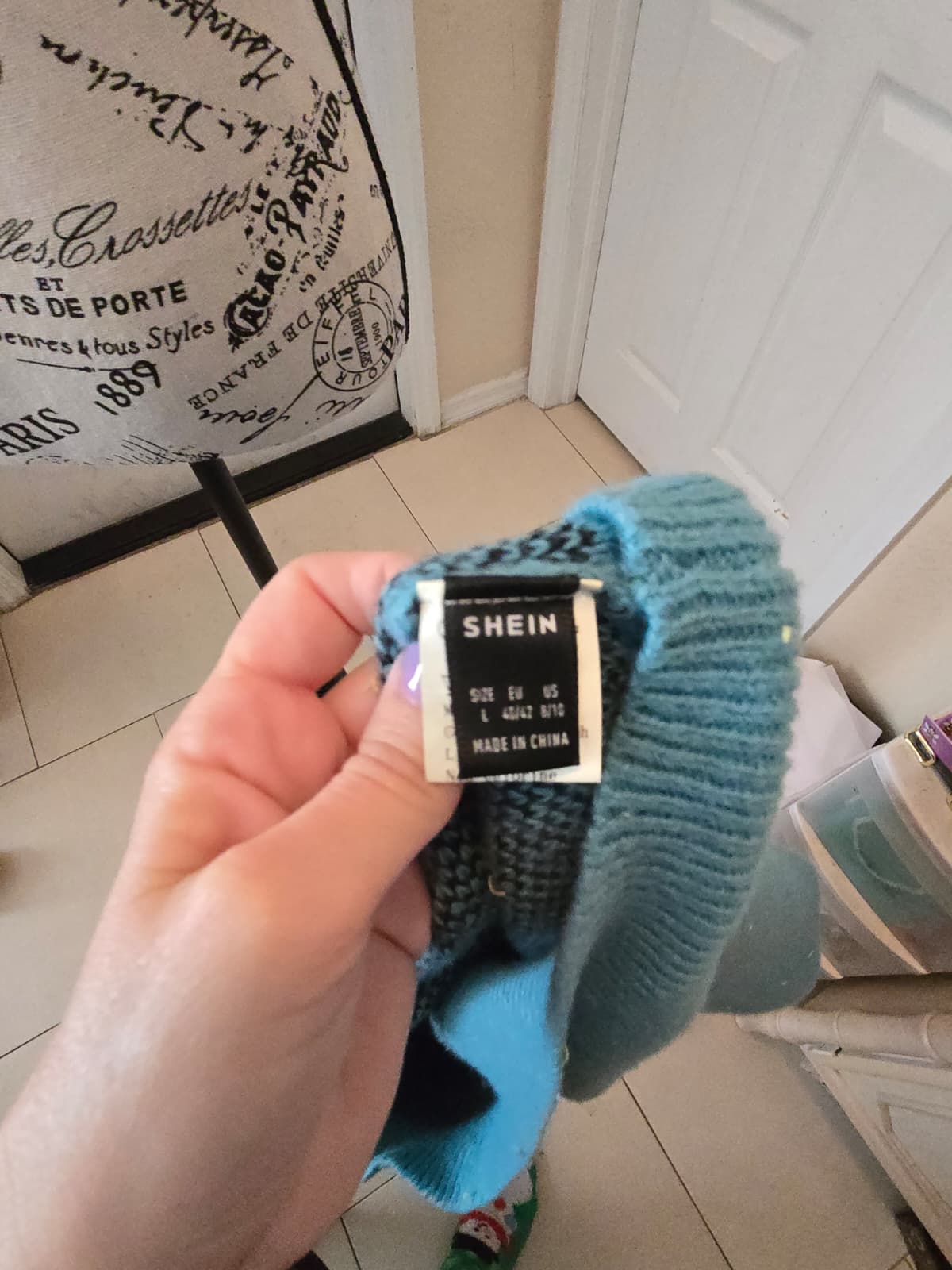 SHEIN Snow Leopard Knit Sweater – Size Large