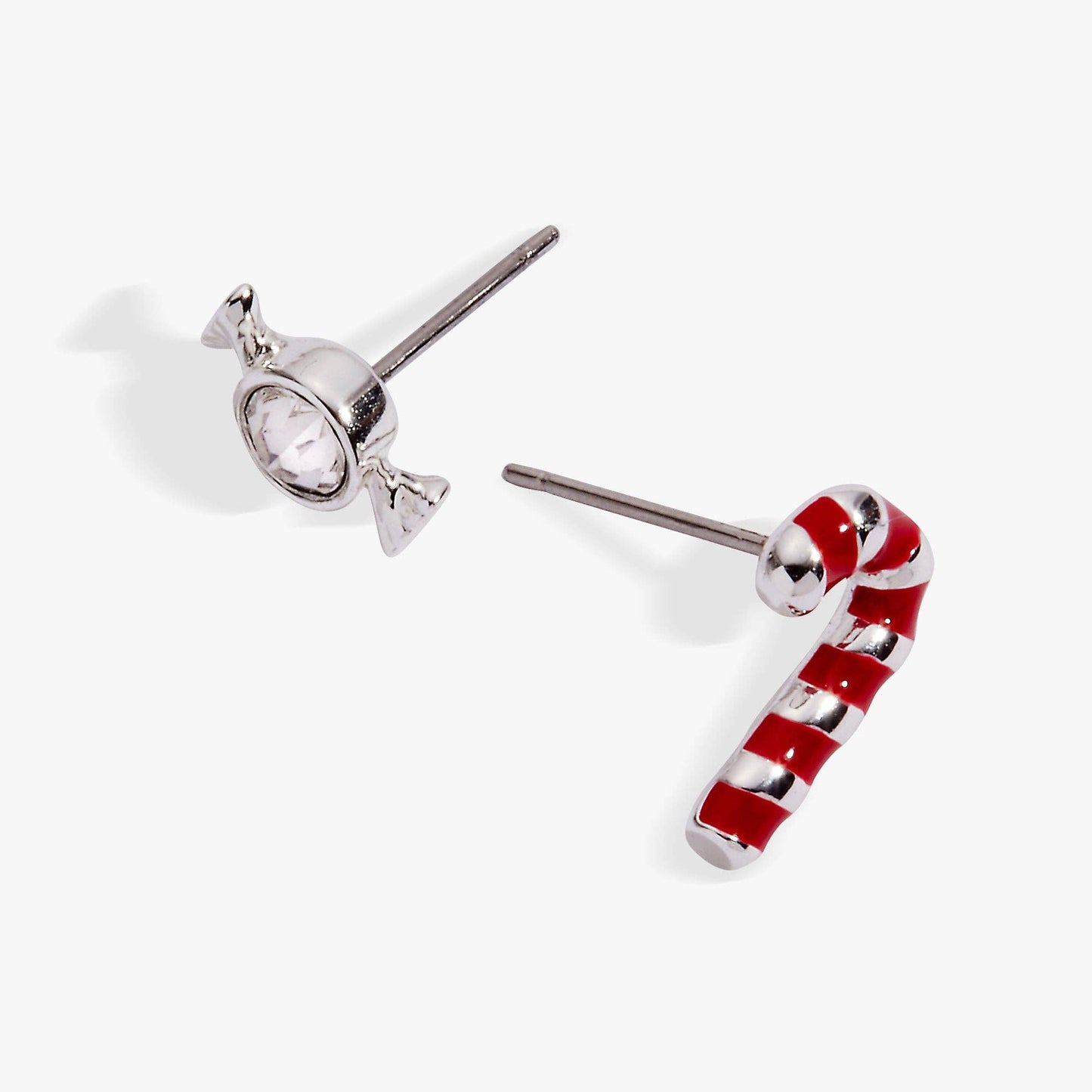 Candy Cane Mismatched Stud Earrings