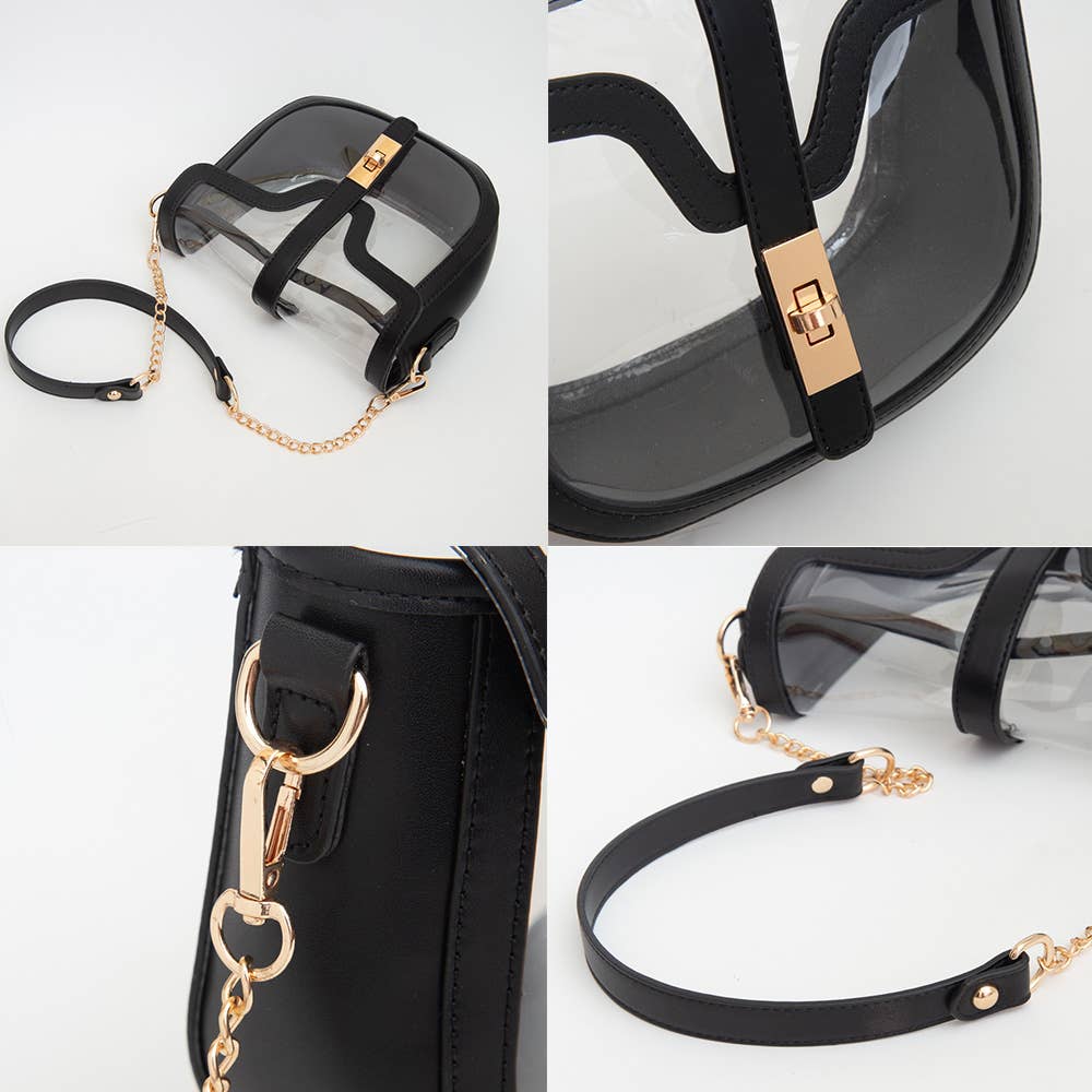 Clear Transparent Saddle Bag
