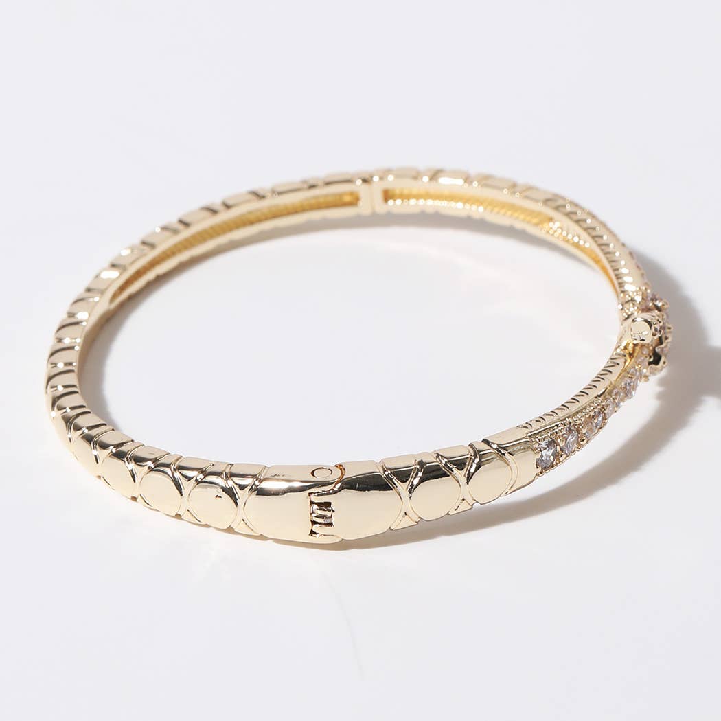 Knotted Design Gold Plated Bangle Bracelet