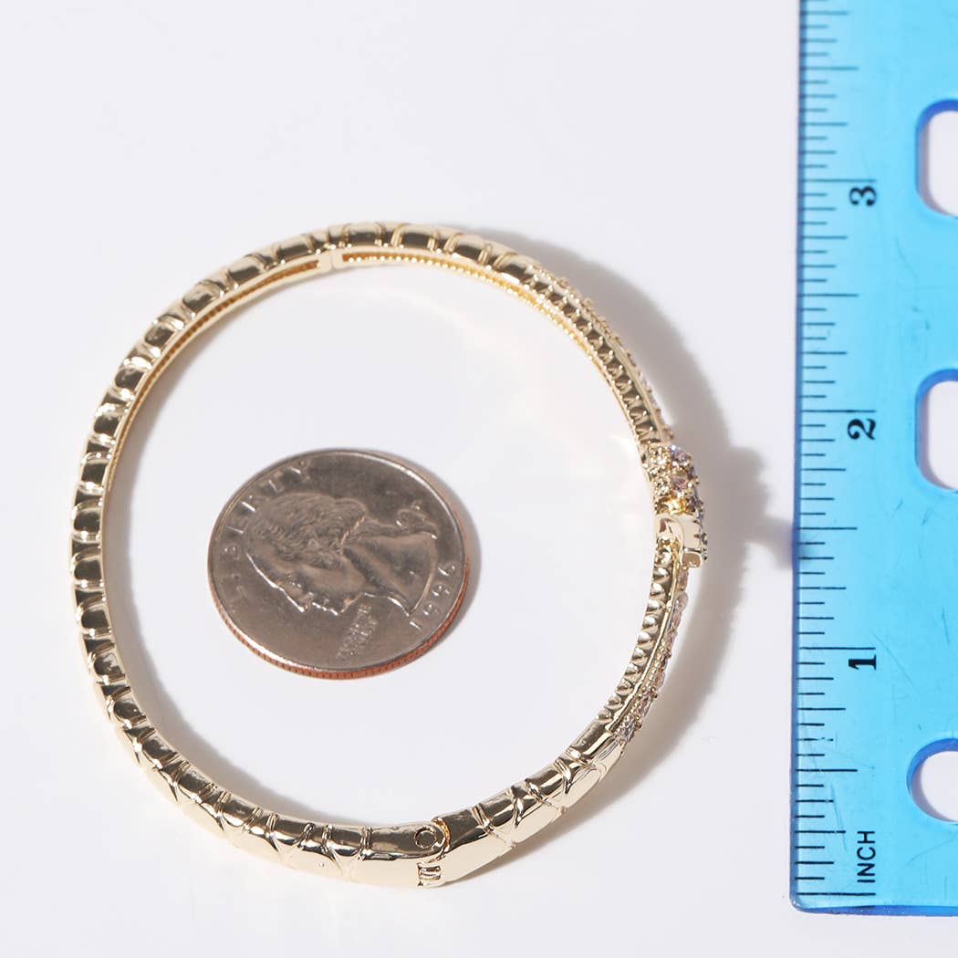 Knotted Design Gold Plated Bangle Bracelet