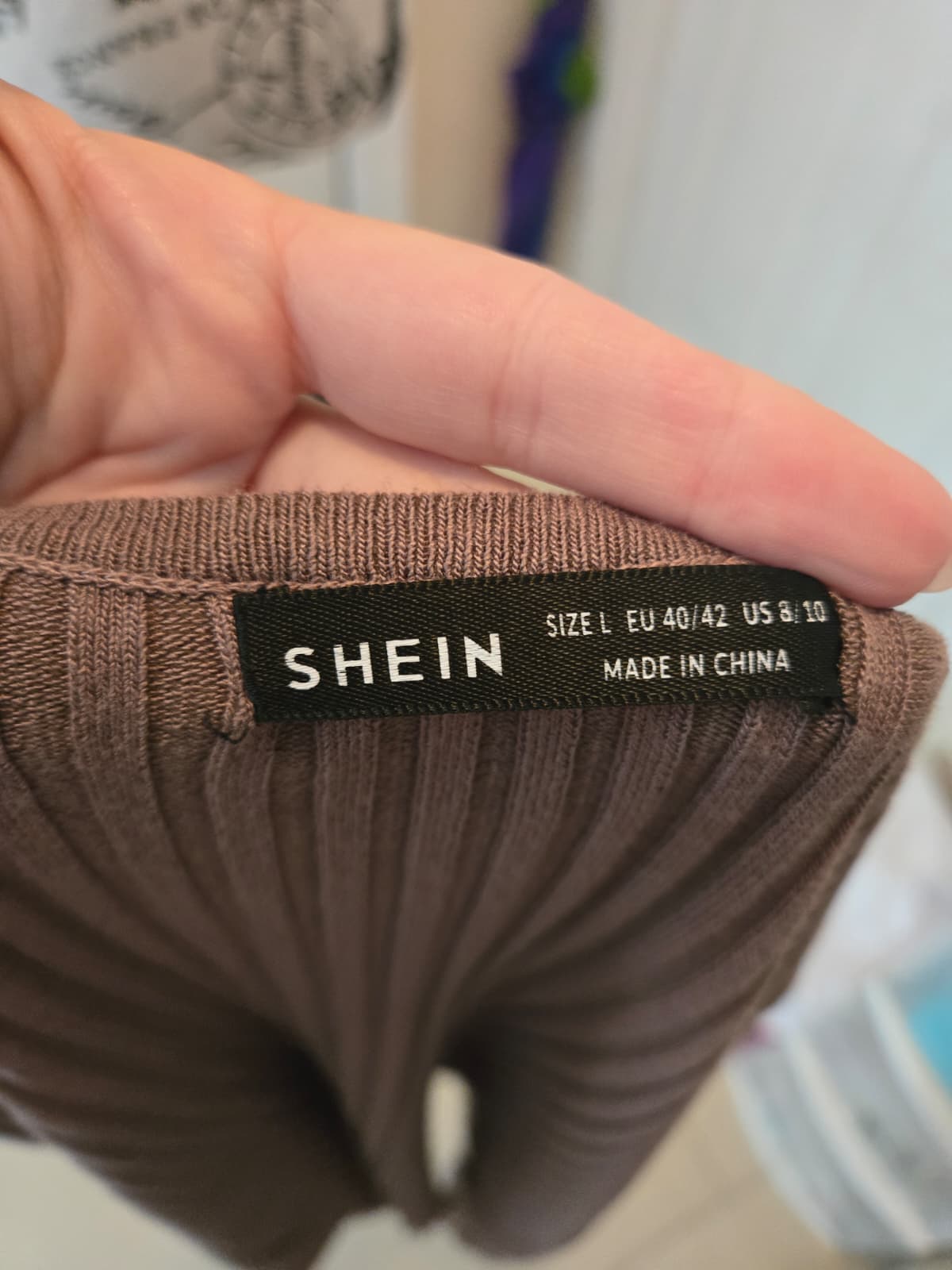 Shein Ribbed Knit Short Sleeve Button Front Cardigan Top – Size Large (Taupe)