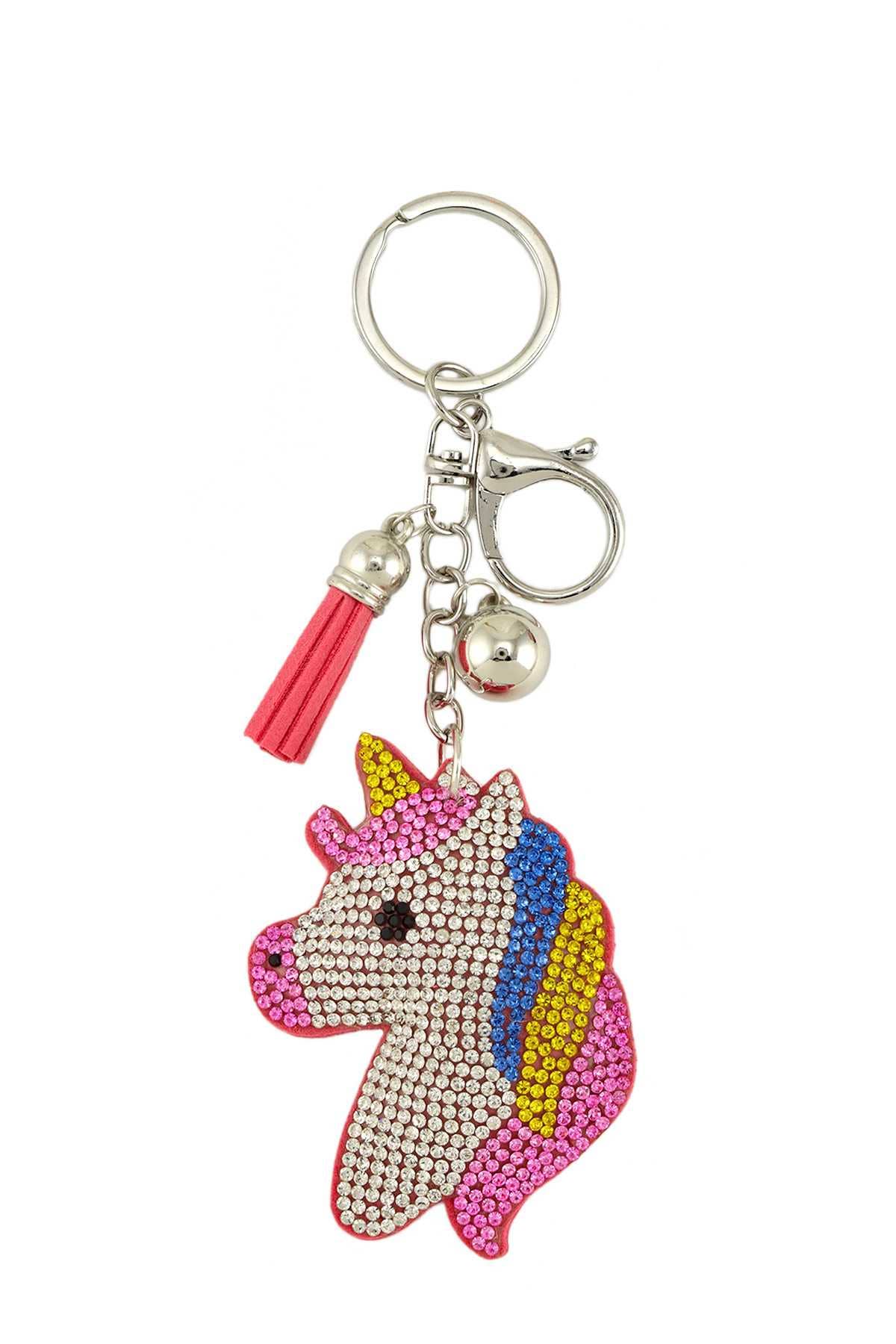 RHINESTONE UNICORN KEY CHAIN