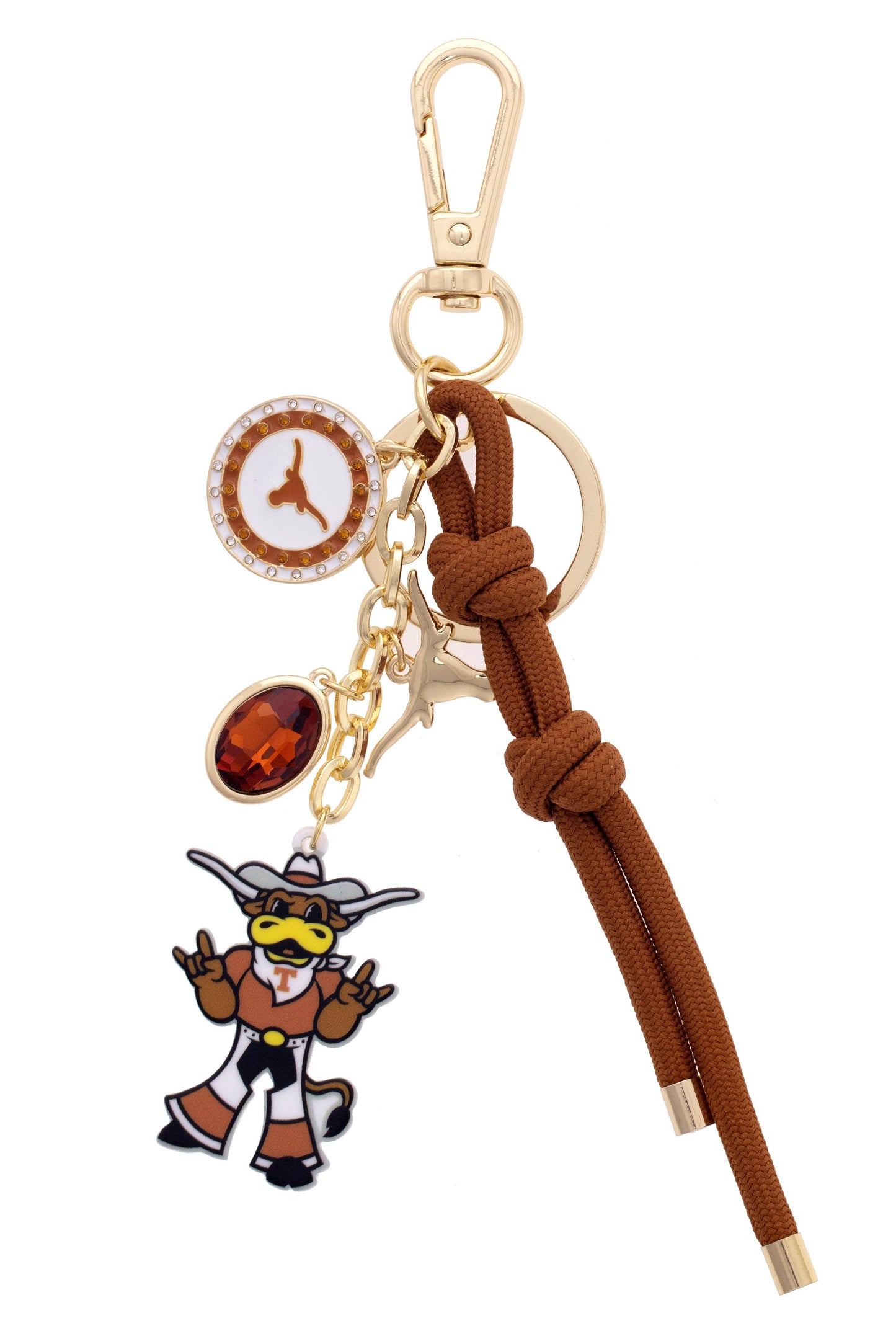 Texas Longhorns Cluster Bag Charm in Burnt Orange