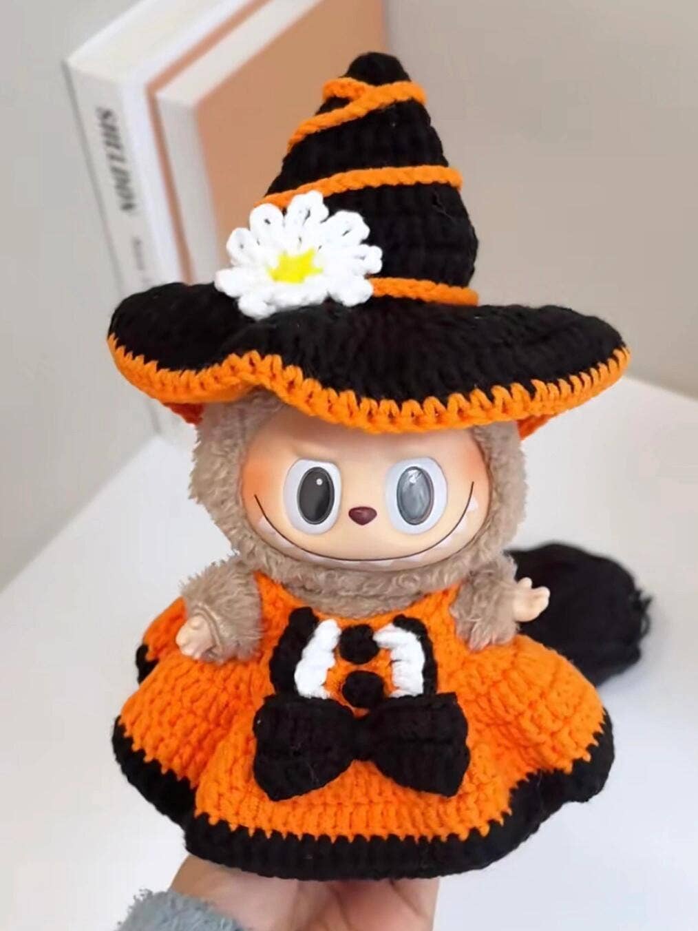 Crochet Labubu Halloween Witch Costume