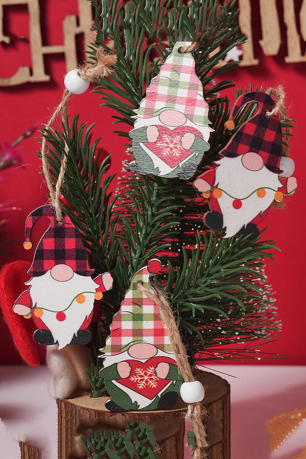 Plaid Christmas Pendant Quad Set