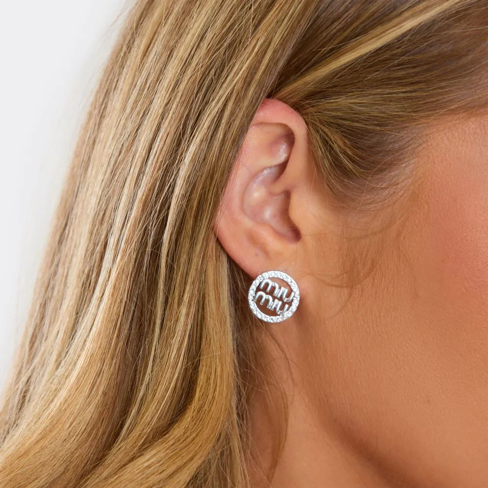 Diamante Detail Circle Shaped Stud Earrings