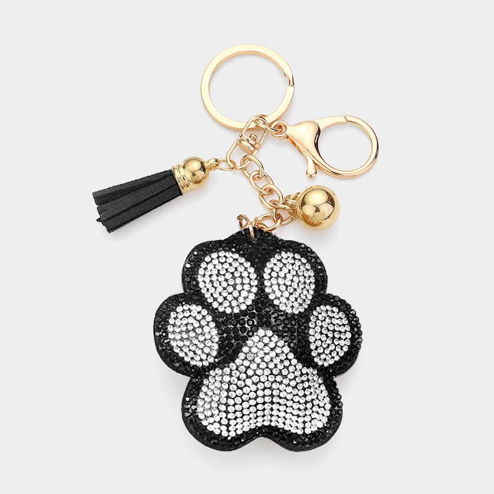 Bling Paw Tassel Keychain