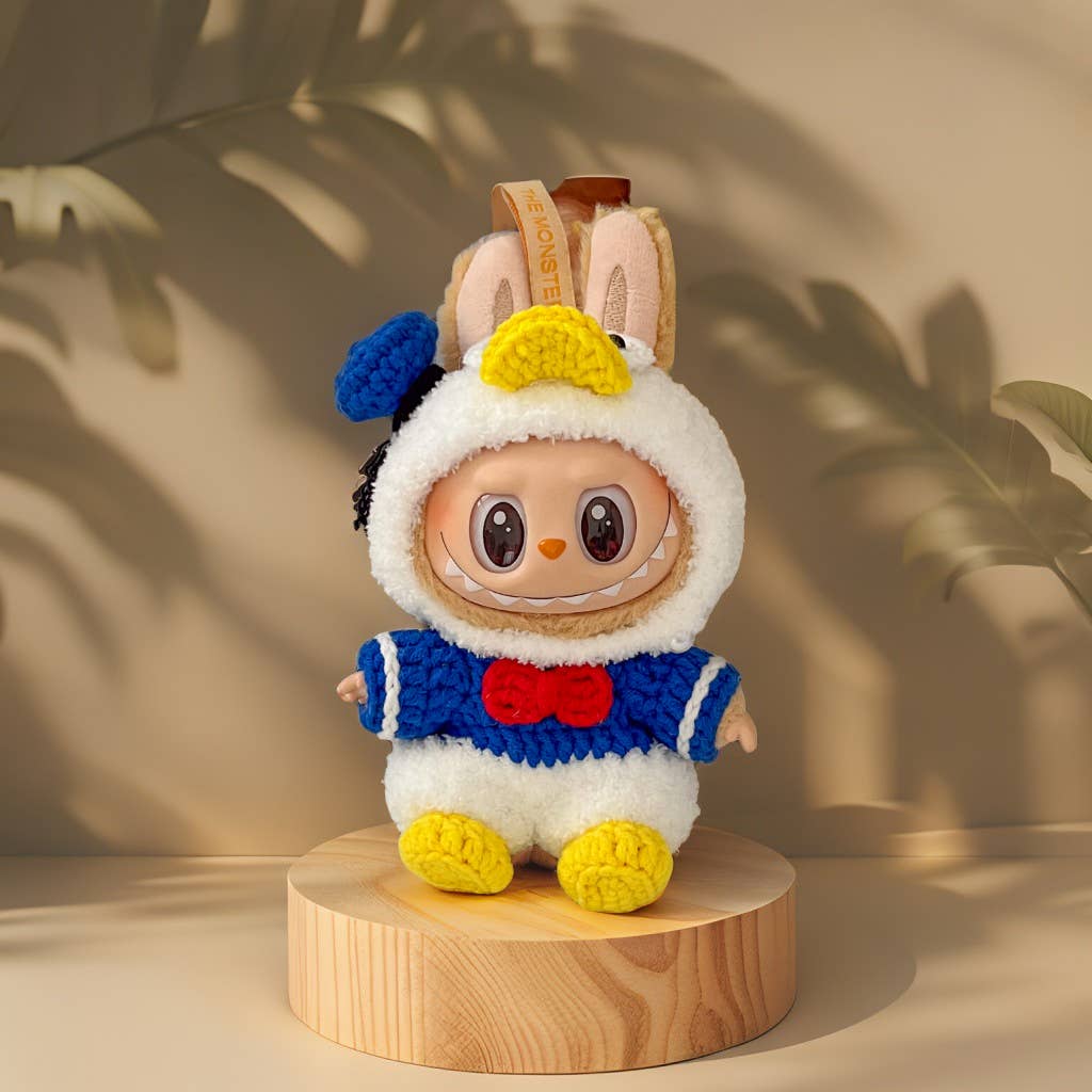 Crochet Donald Duck Labubu Outfit
